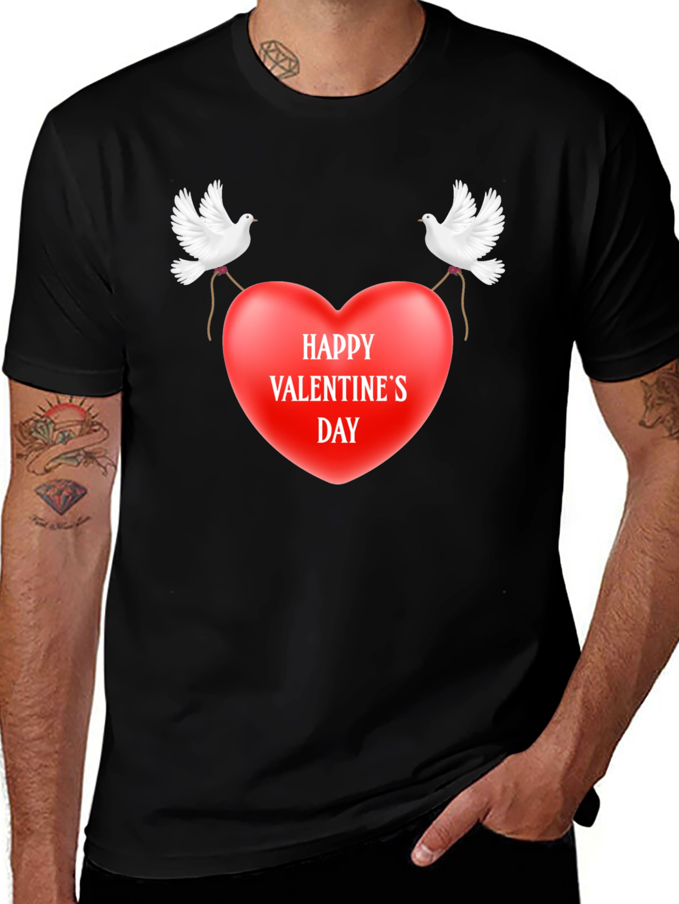 Happy Valentines Day Dove Heart T-Shirt
