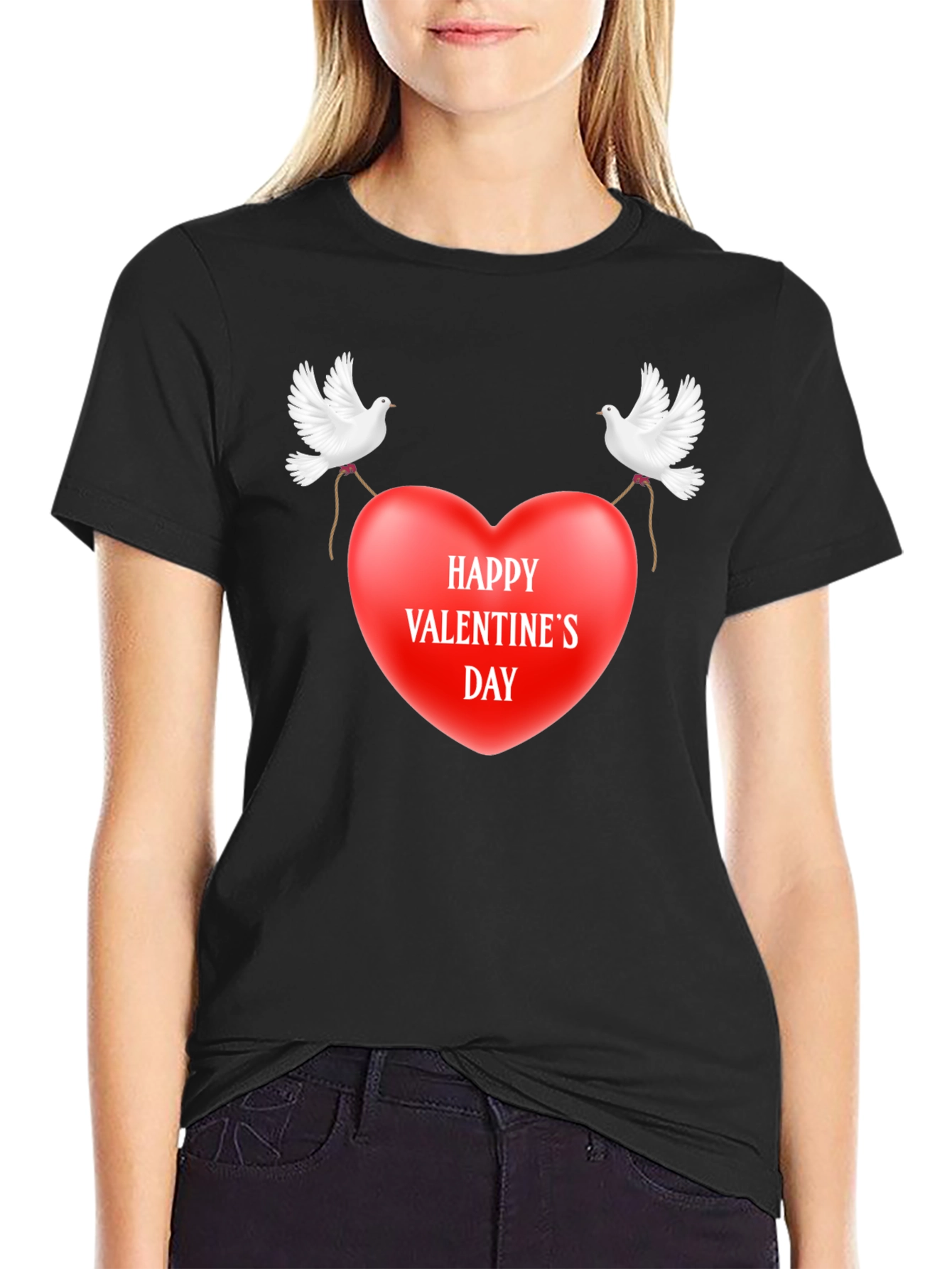 Happy Valentines Day Dove Heart T-Shirt
