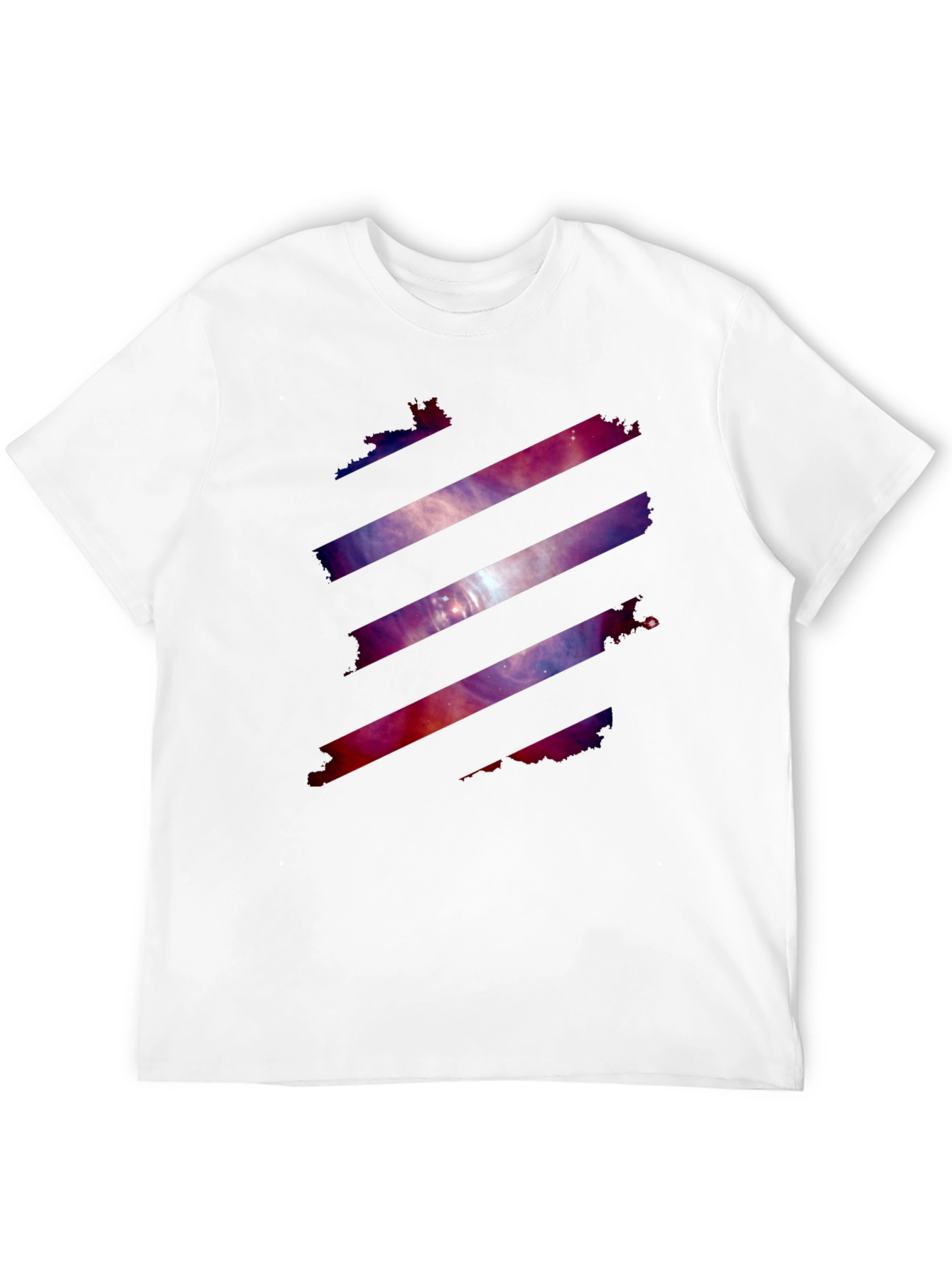 Galaxy Stripe Graphic Tee - Stylish Mens Black T-Shirt