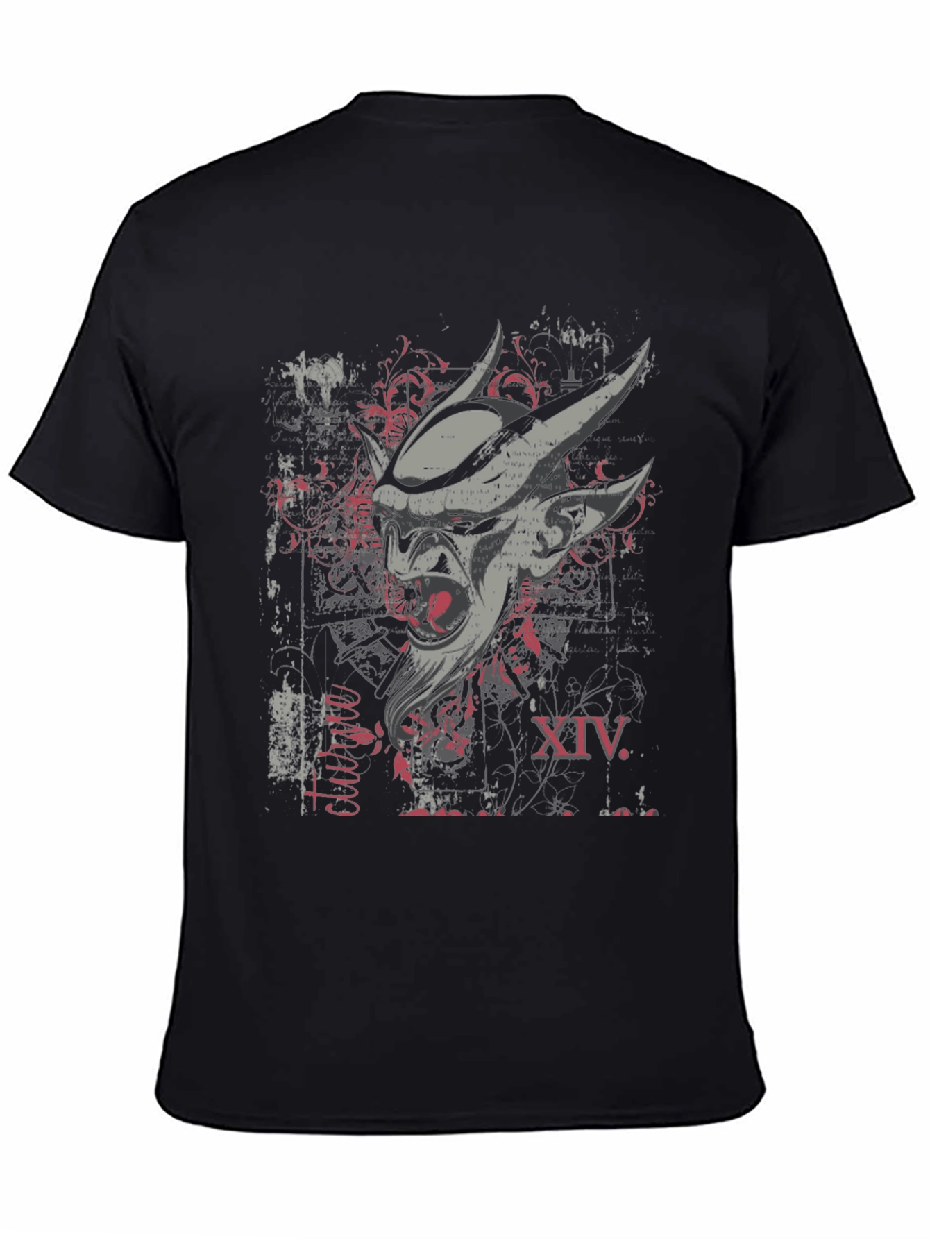 Edgy Graphic Print Mens Black T-Shirt
