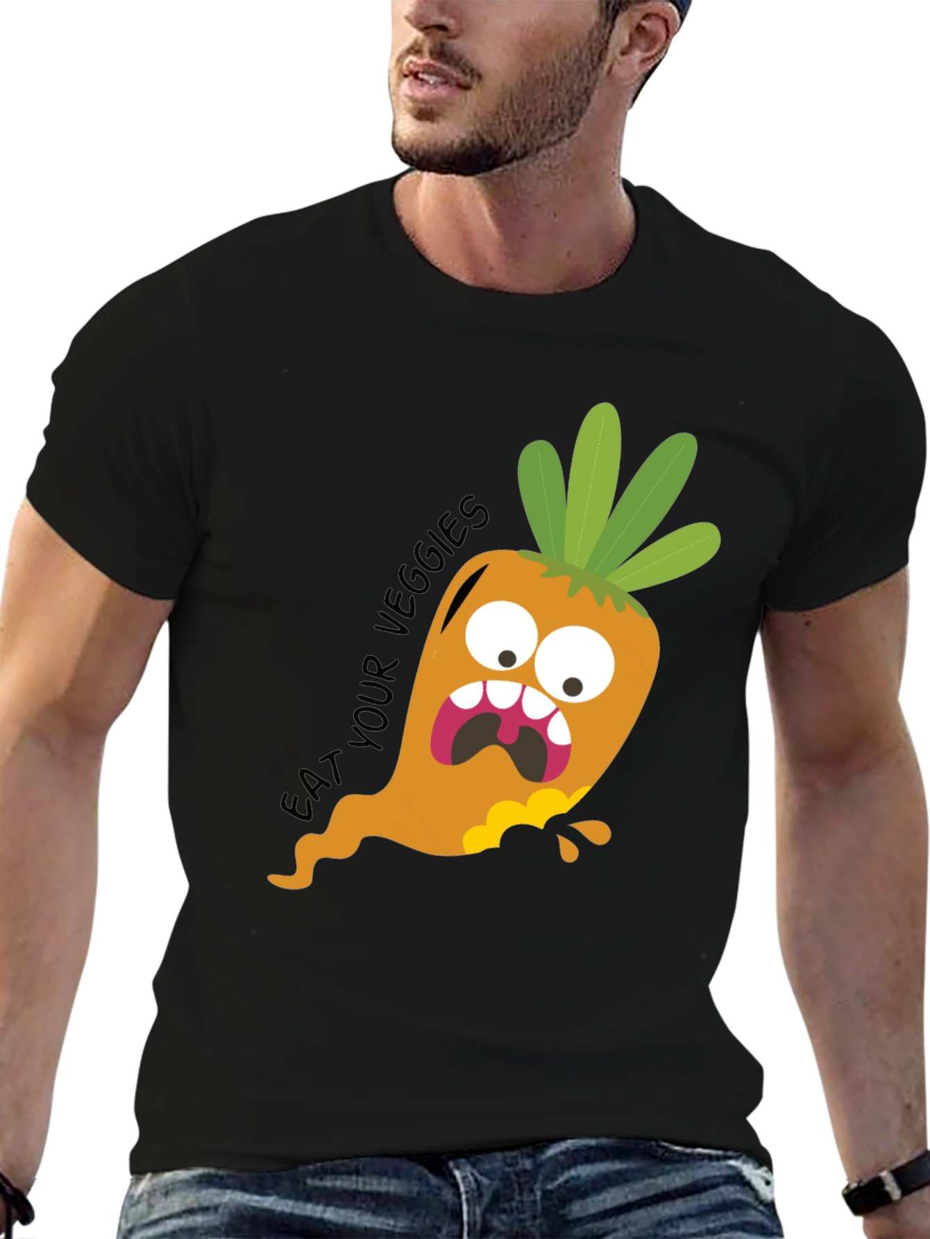 Eat Your Veggies Funny Carrot Graphic Tee