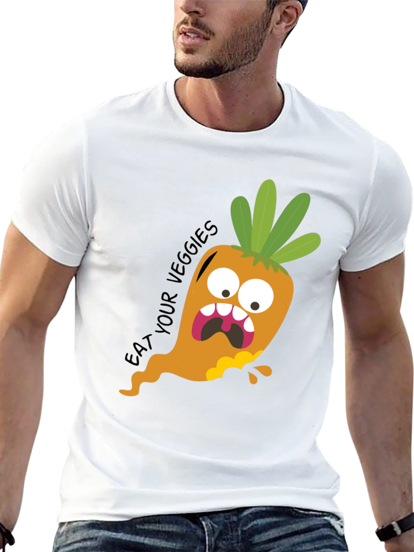 Eat Your Veggies Funny Carrot Graphic Tee