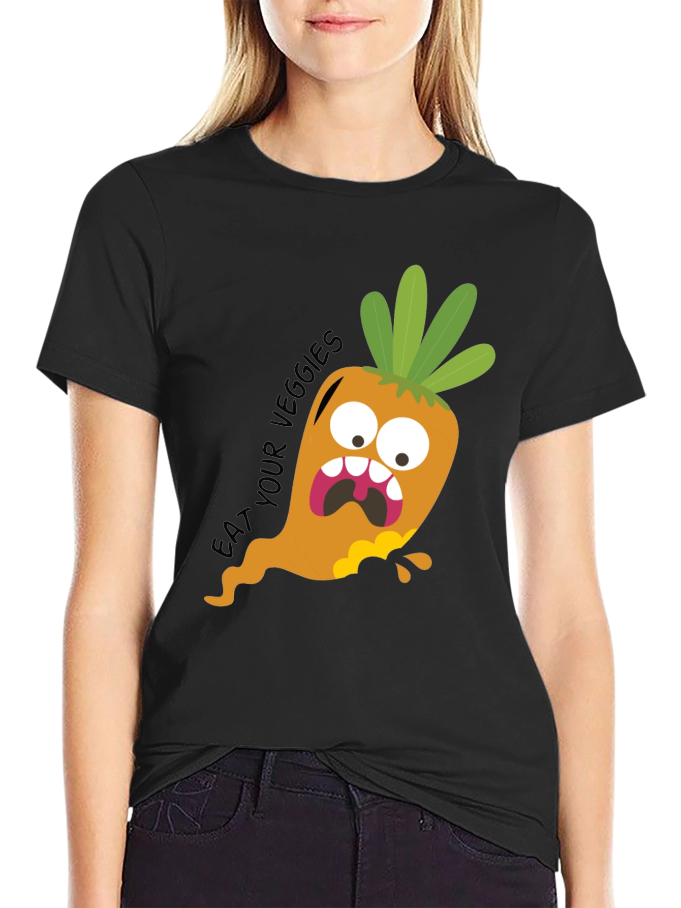 Eat Your Veggies Funny Carrot Graphic Tee