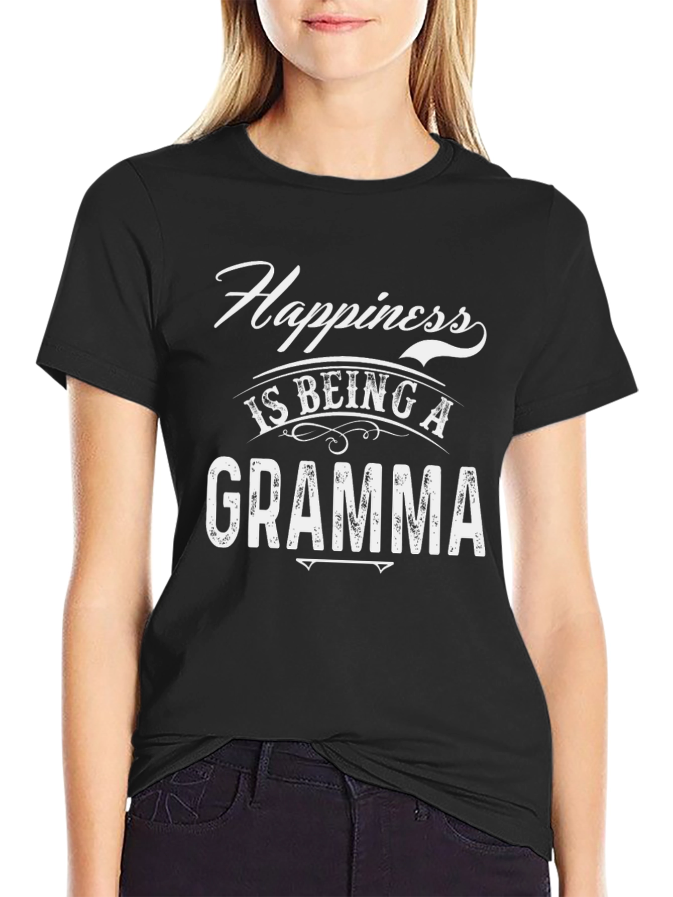 Happiness Is Being A Gramma Black T-Shirt