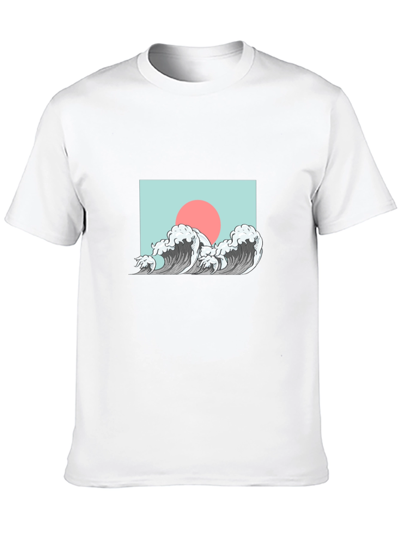 Wave Design Graphic Tee - Black