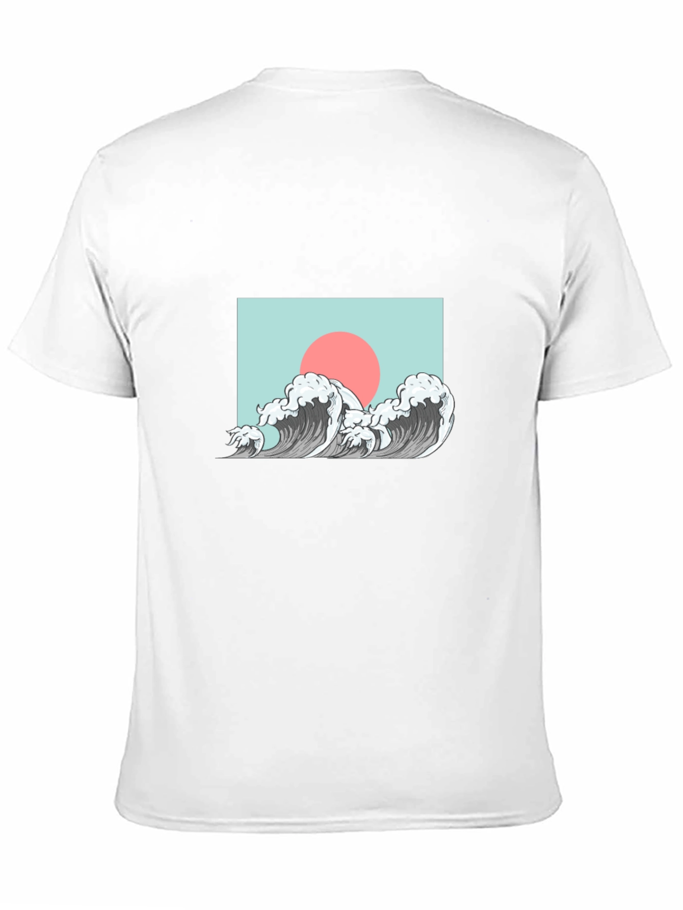 Wave Design Graphic Tee - Black