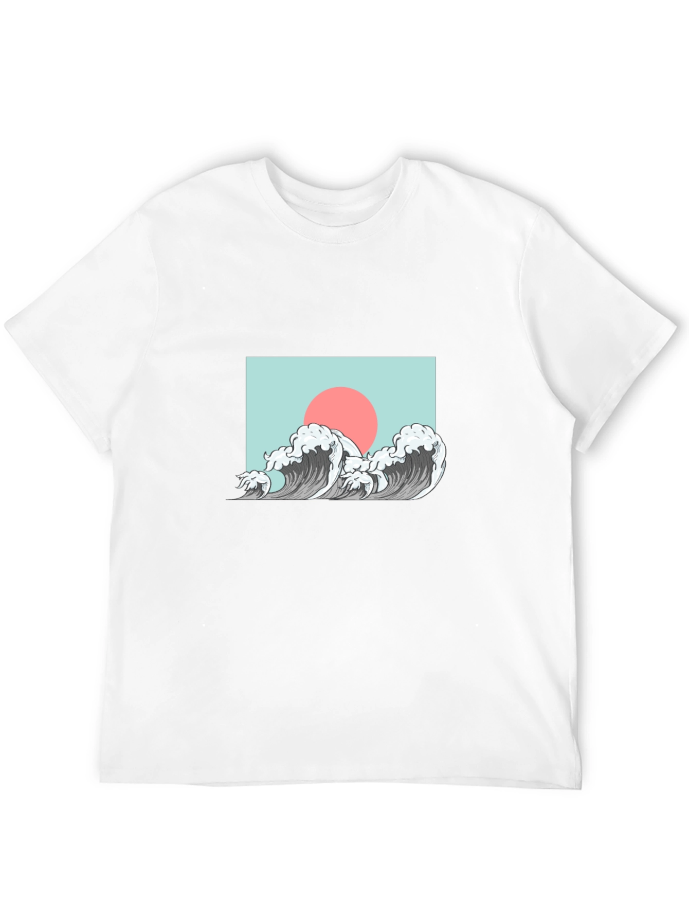 Wave Design Graphic Tee - Black