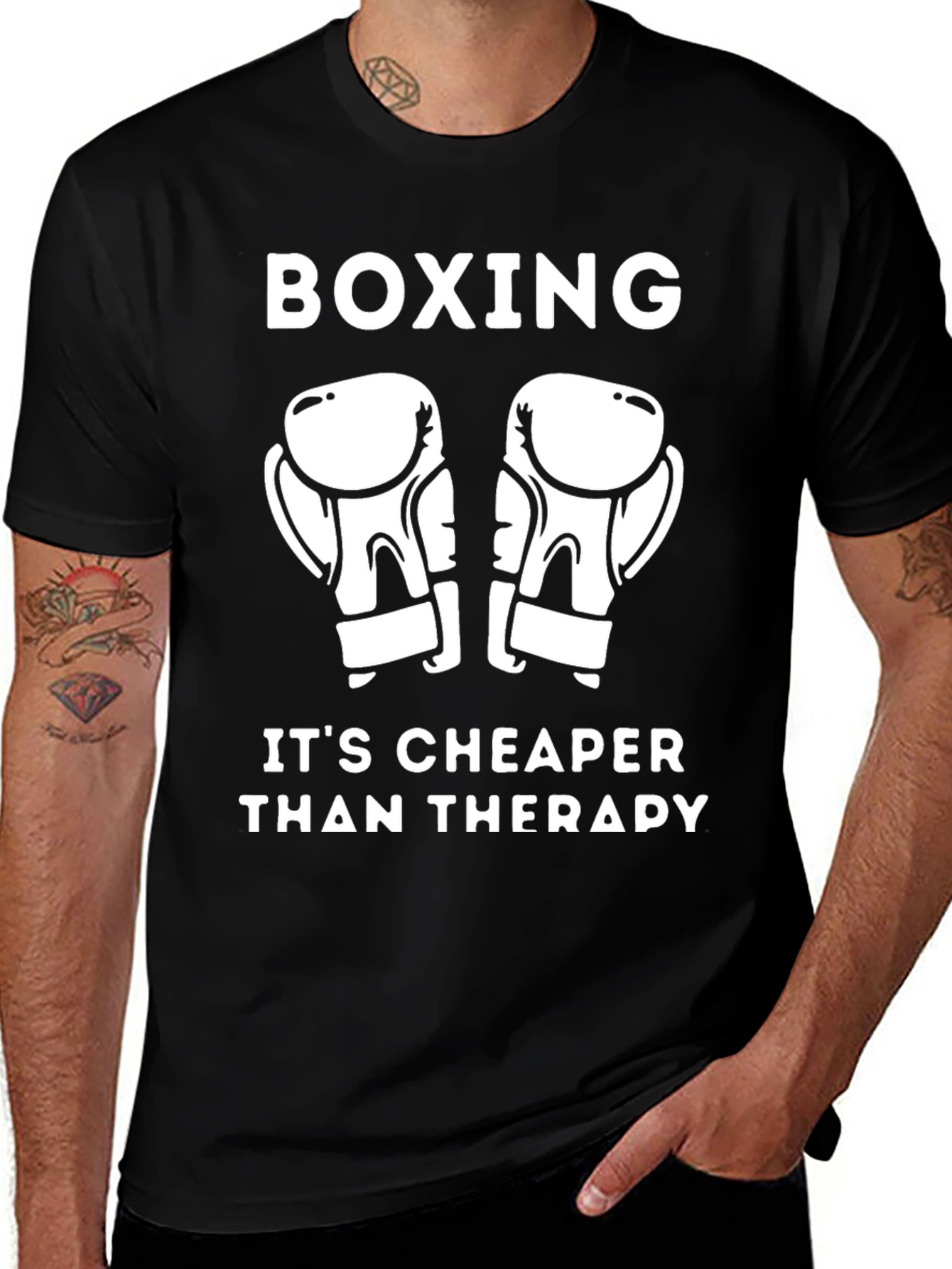 Boxing Cheaper Than Therapy Graphic Tee