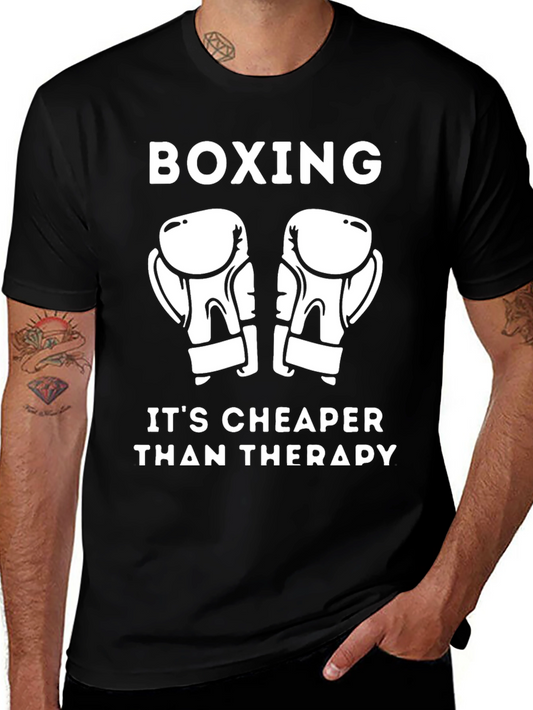 Boxing Cheaper Than Therapy Graphic Tee