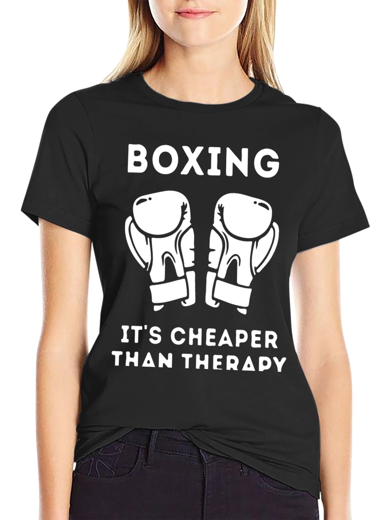 Boxing Cheaper Than Therapy Graphic Tee
