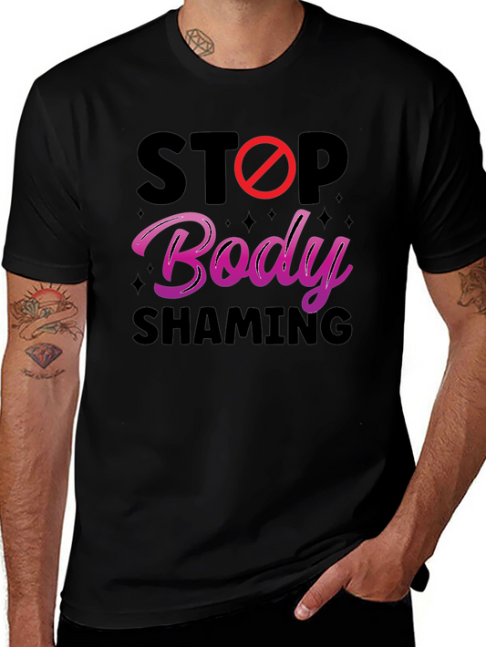 Stop Body Shaming Graphic Tee - Anti-Bullying Awareness