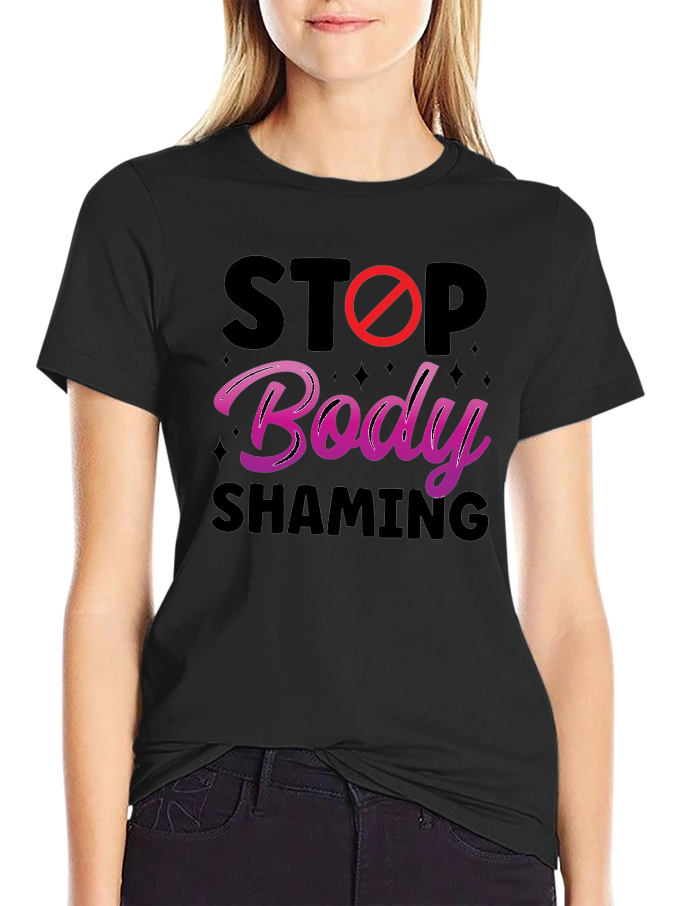 Stop Body Shaming Graphic Tee - Anti-Bullying Awareness