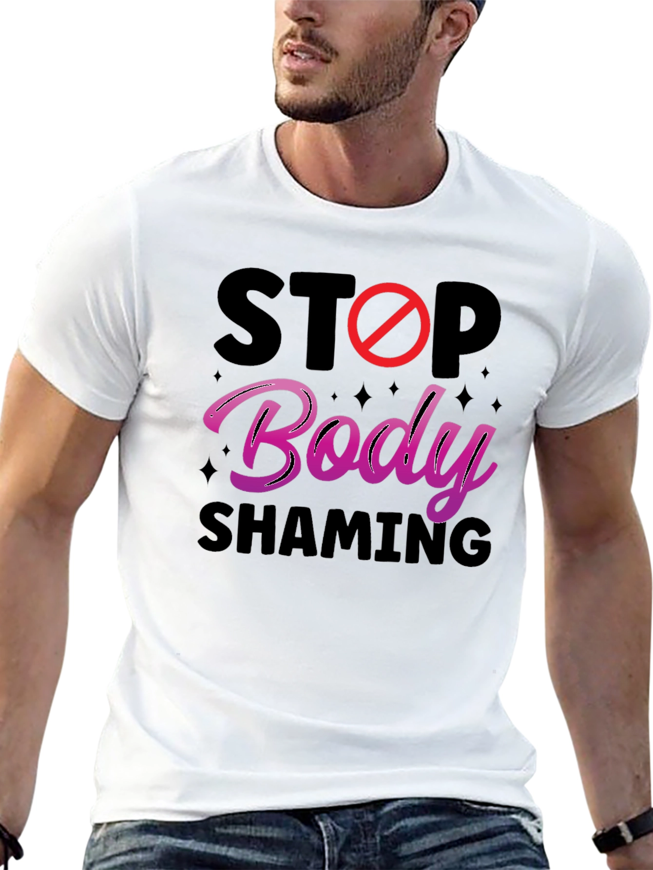 Stop Body Shaming Graphic Tee - Anti-Bullying Awareness