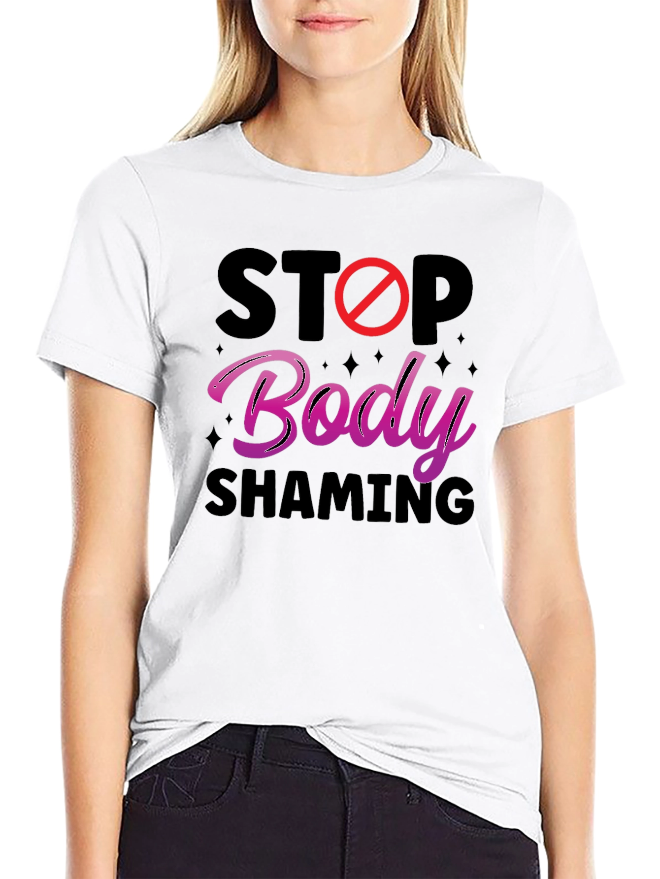 Stop Body Shaming Graphic Tee - Anti-Bullying Awareness