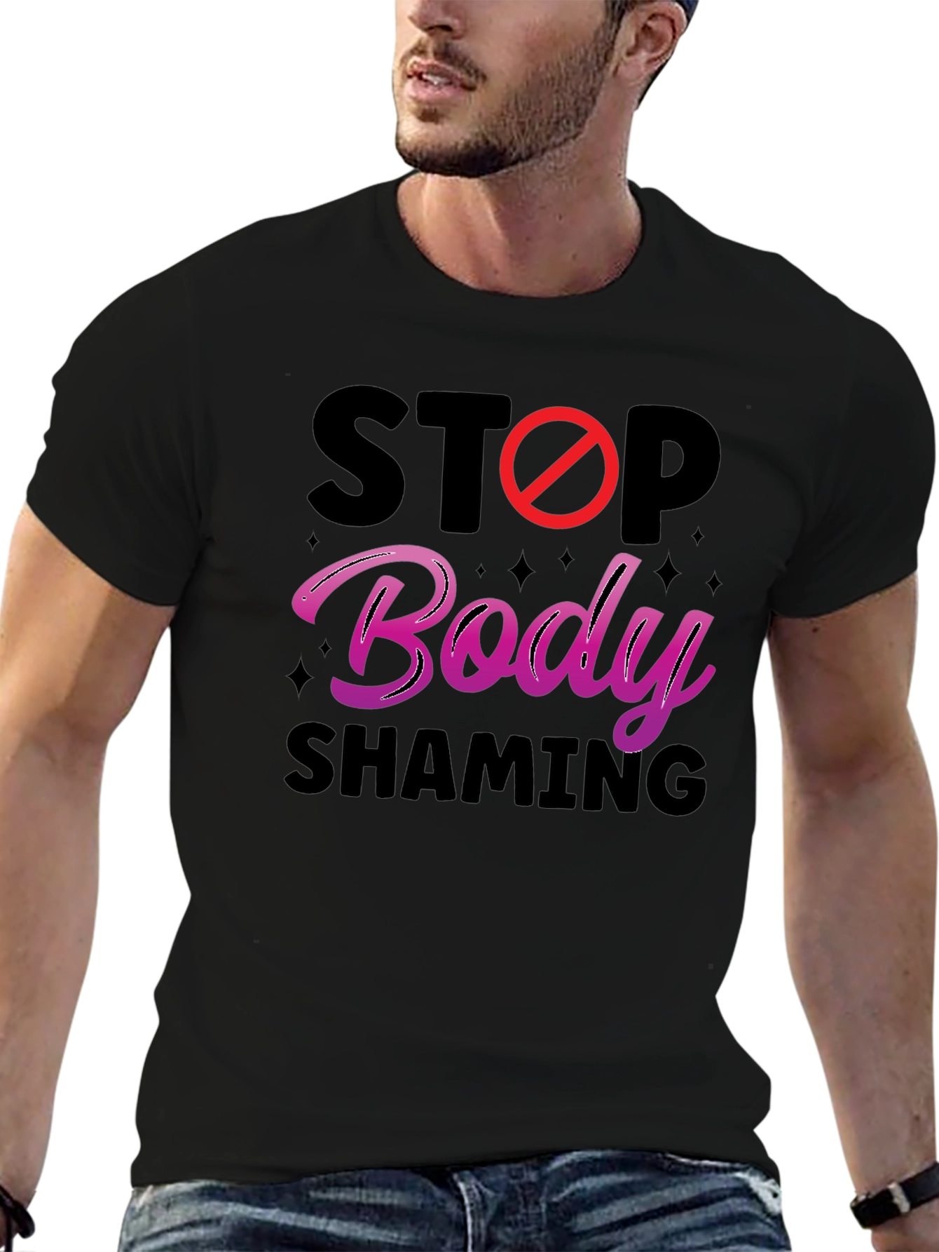Stop Body Shaming Graphic Tee - Anti-Bullying Awareness