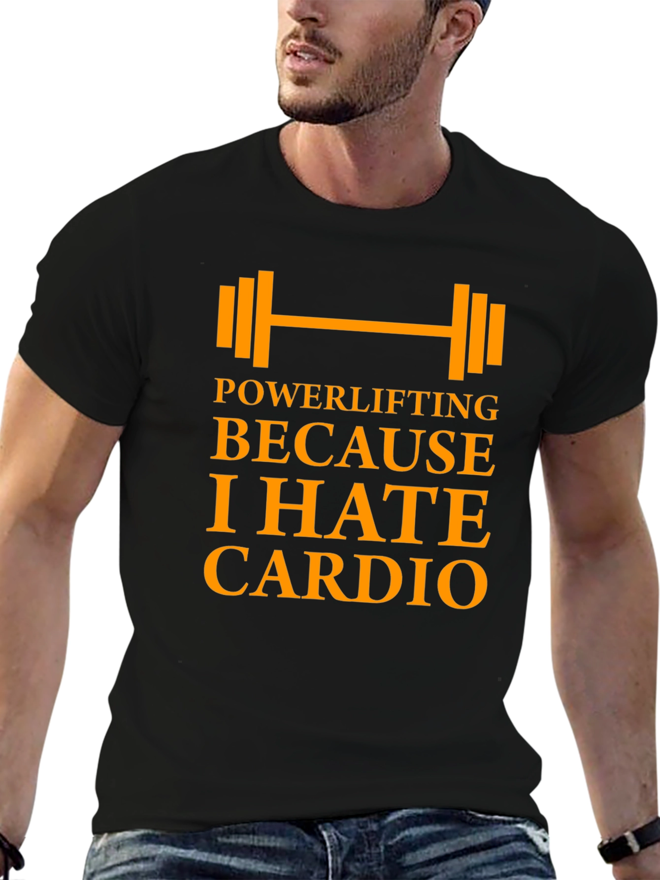 Powerlifting Because I Hate Cardio - Mens Black T-Shirt