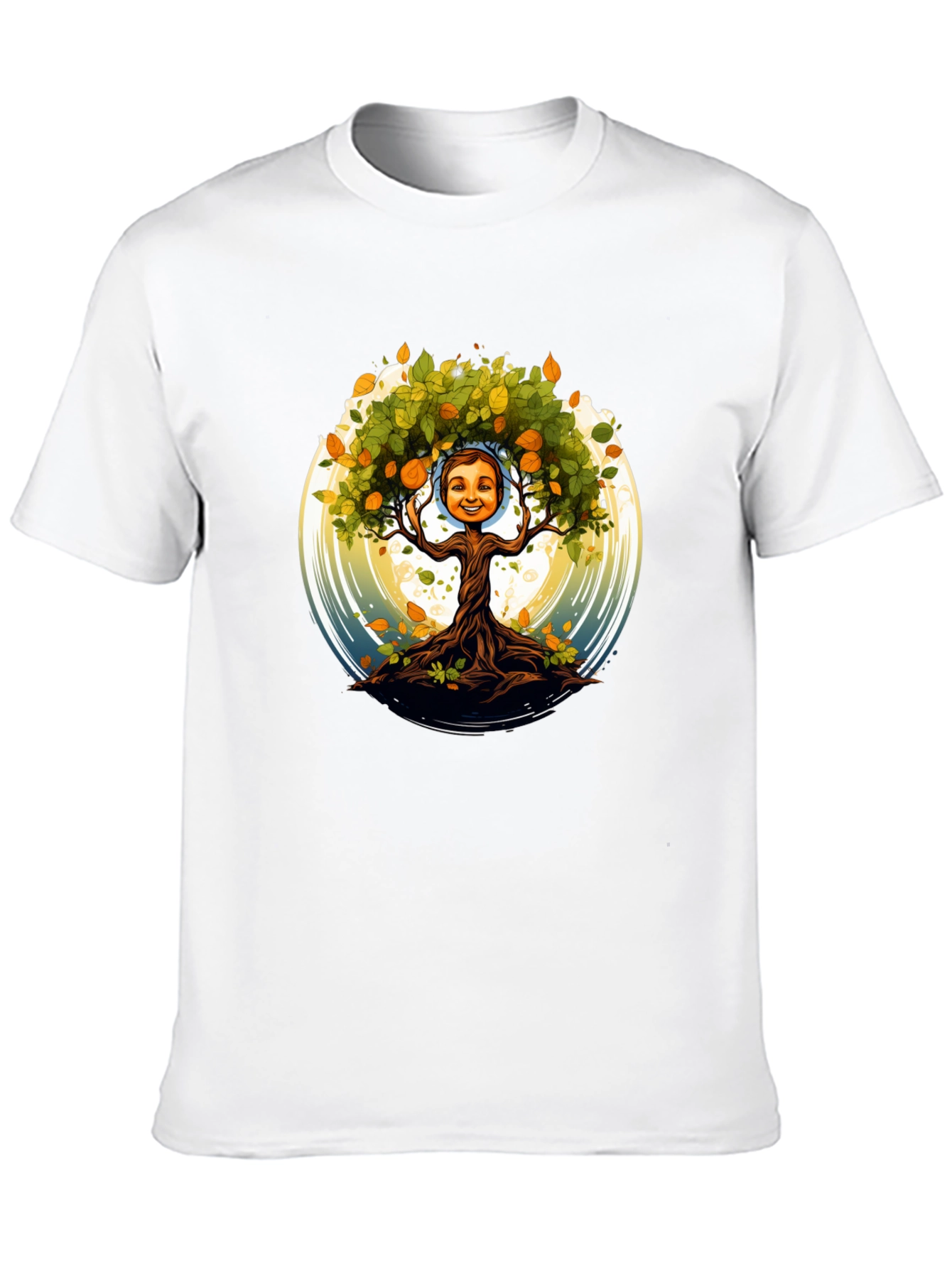 Tree Child Graphic Print T-Shirt - Black