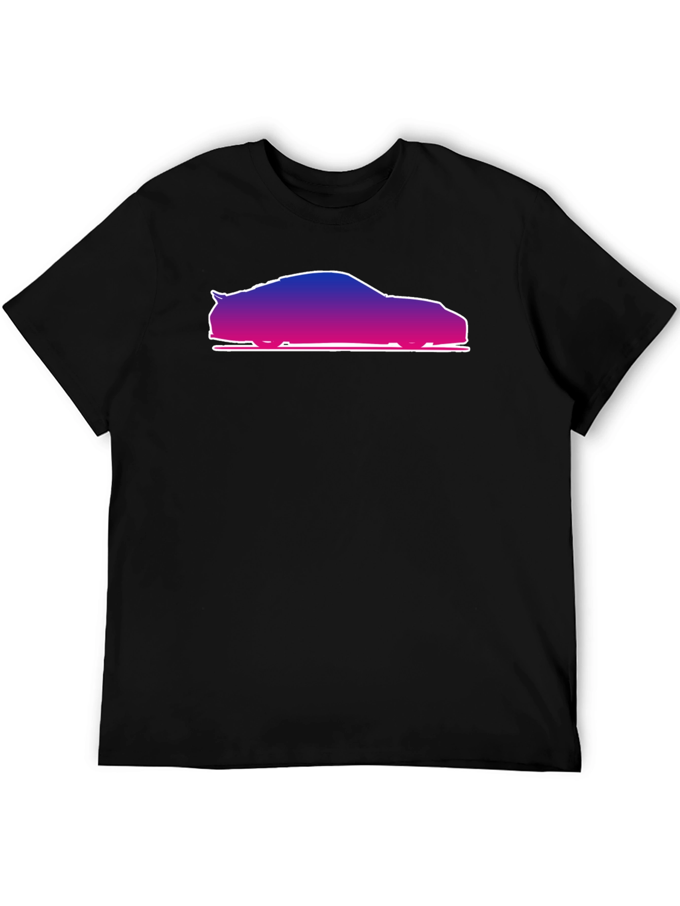 Gradient Car Silhouette Black T-Shirt