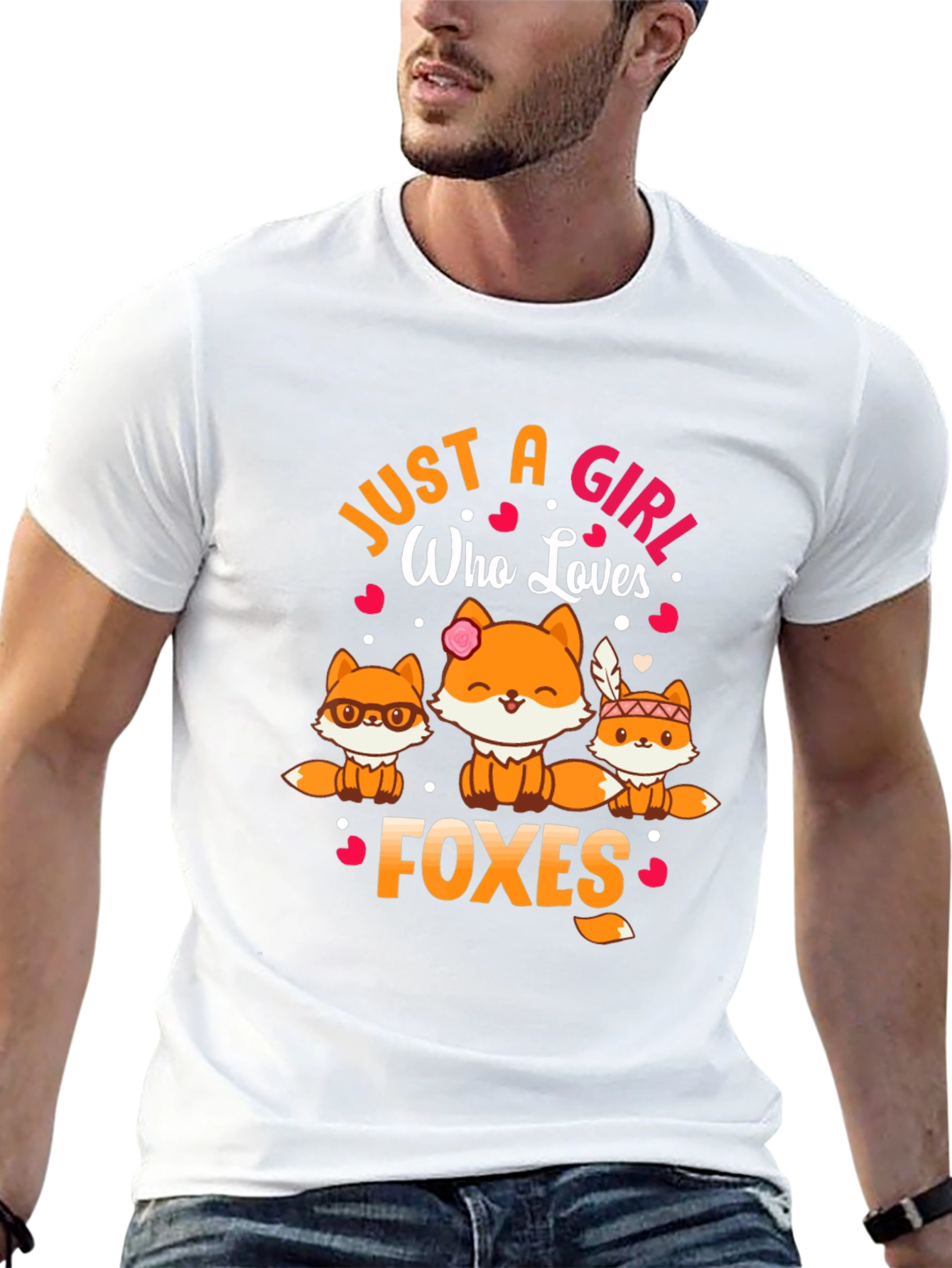 Just a Girl Who Loves Foxes Black T-Shirt