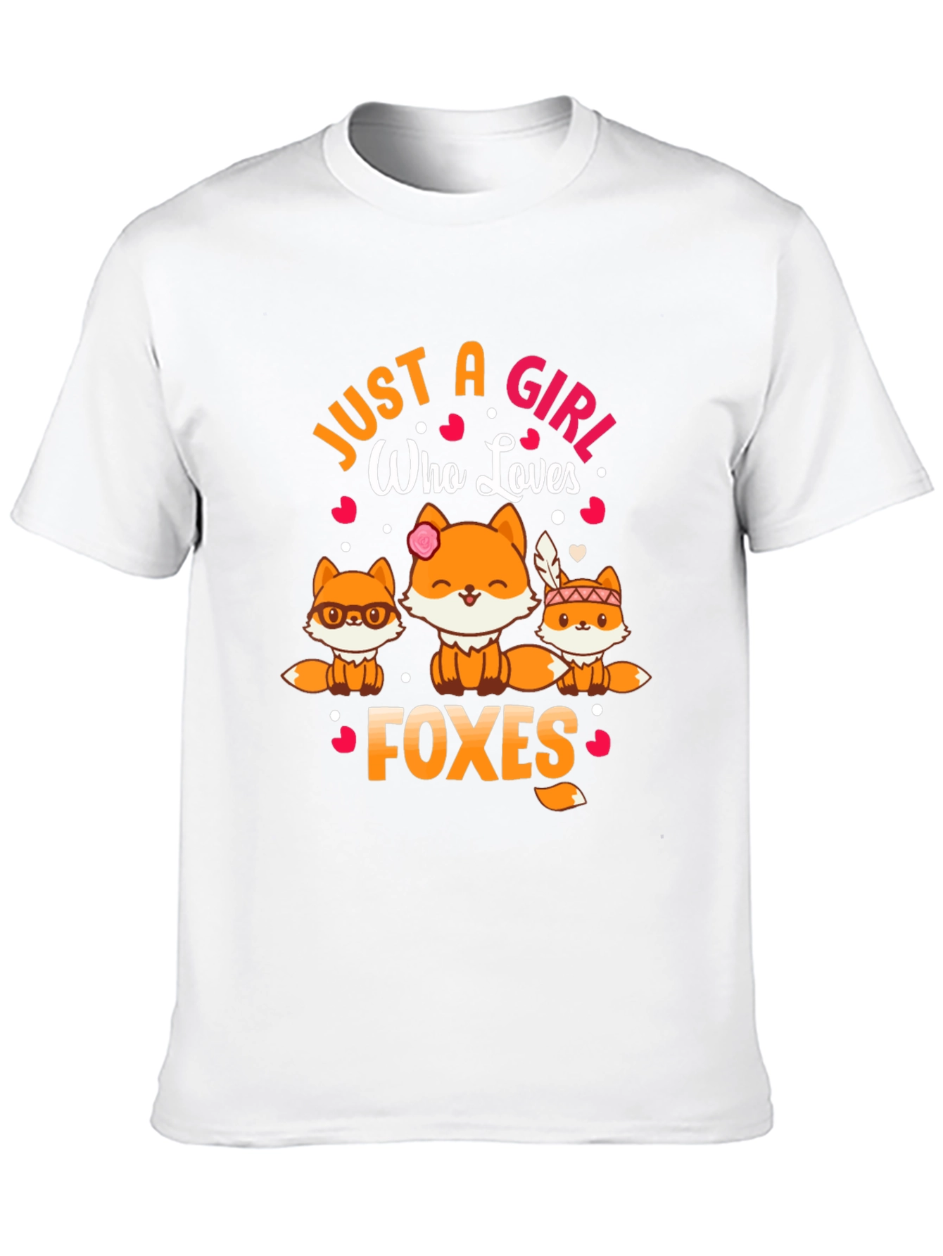 Just a Girl Who Loves Foxes Black T-Shirt