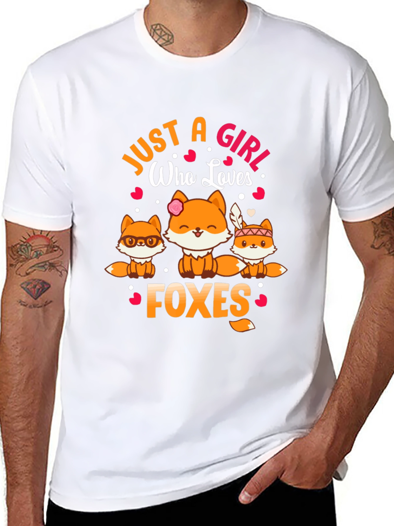 Just a Girl Who Loves Foxes Black T-Shirt