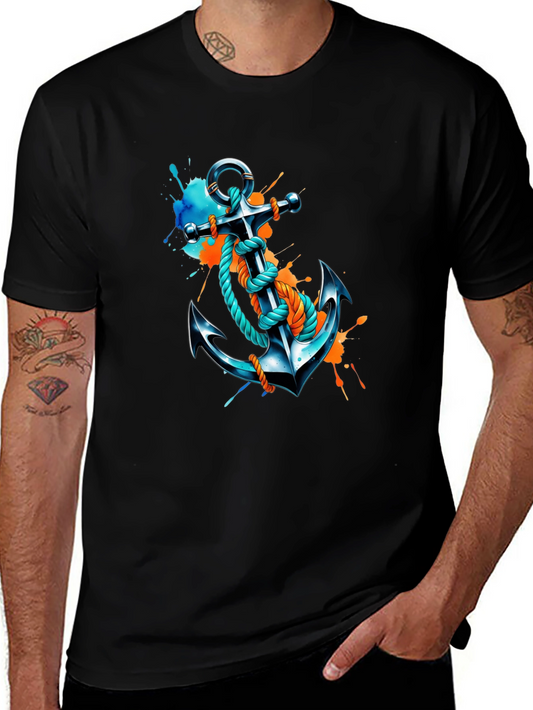 Anchor Graphic T-Shirt - Artistic Nautical Tee