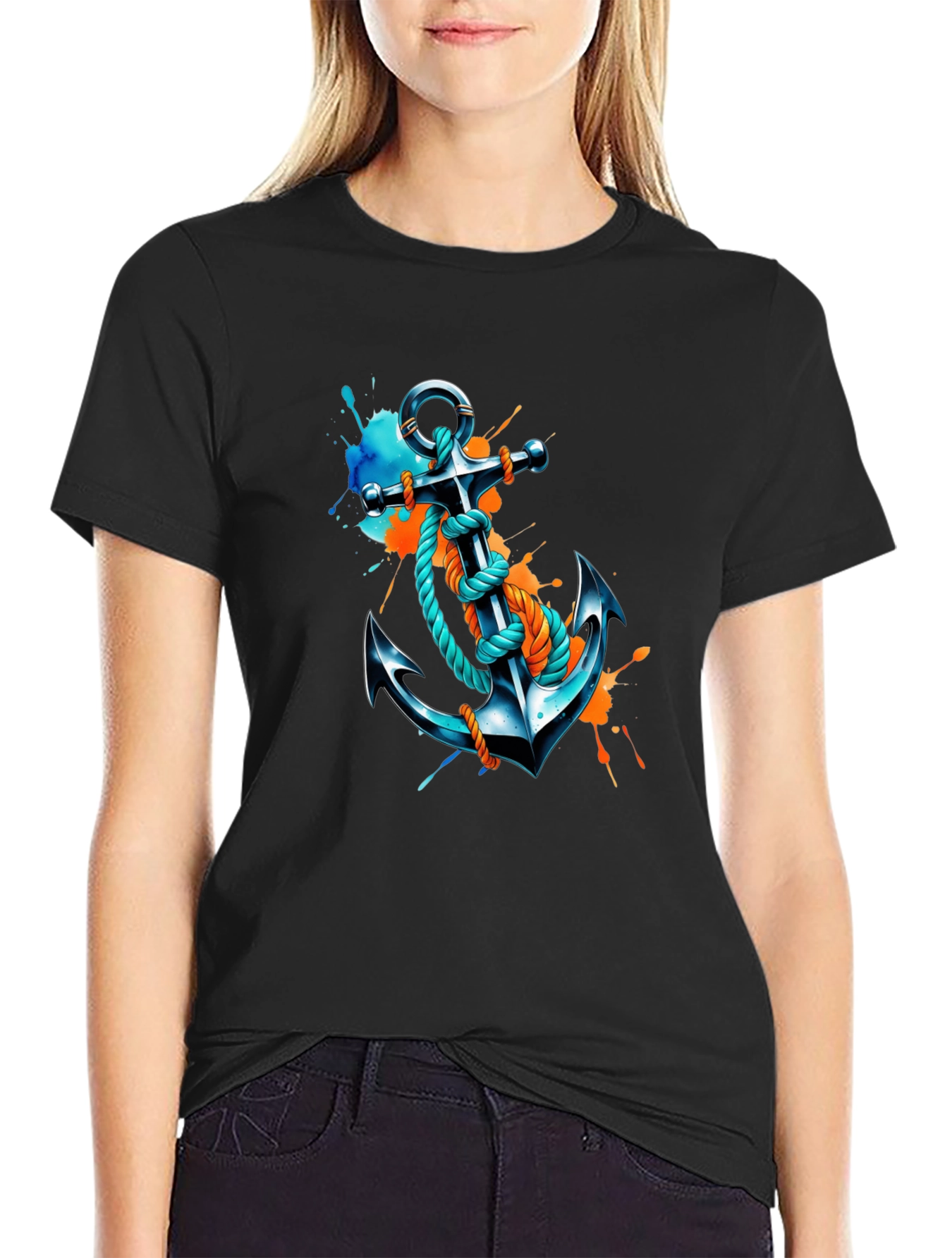Anchor Graphic T-Shirt - Artistic Nautical Tee