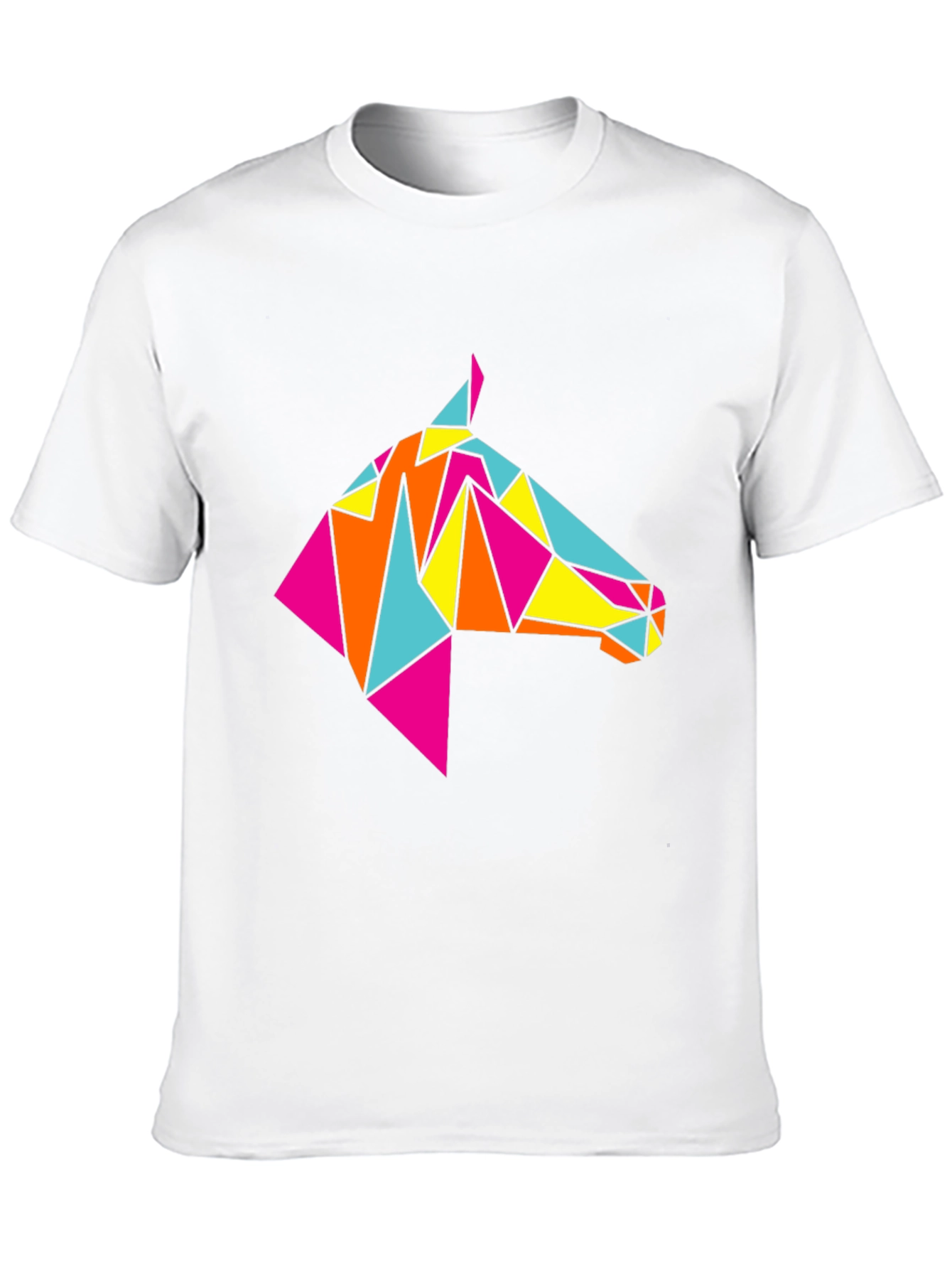 Geometric Horse Tee - Stylish Black Graphic T-Shirt
