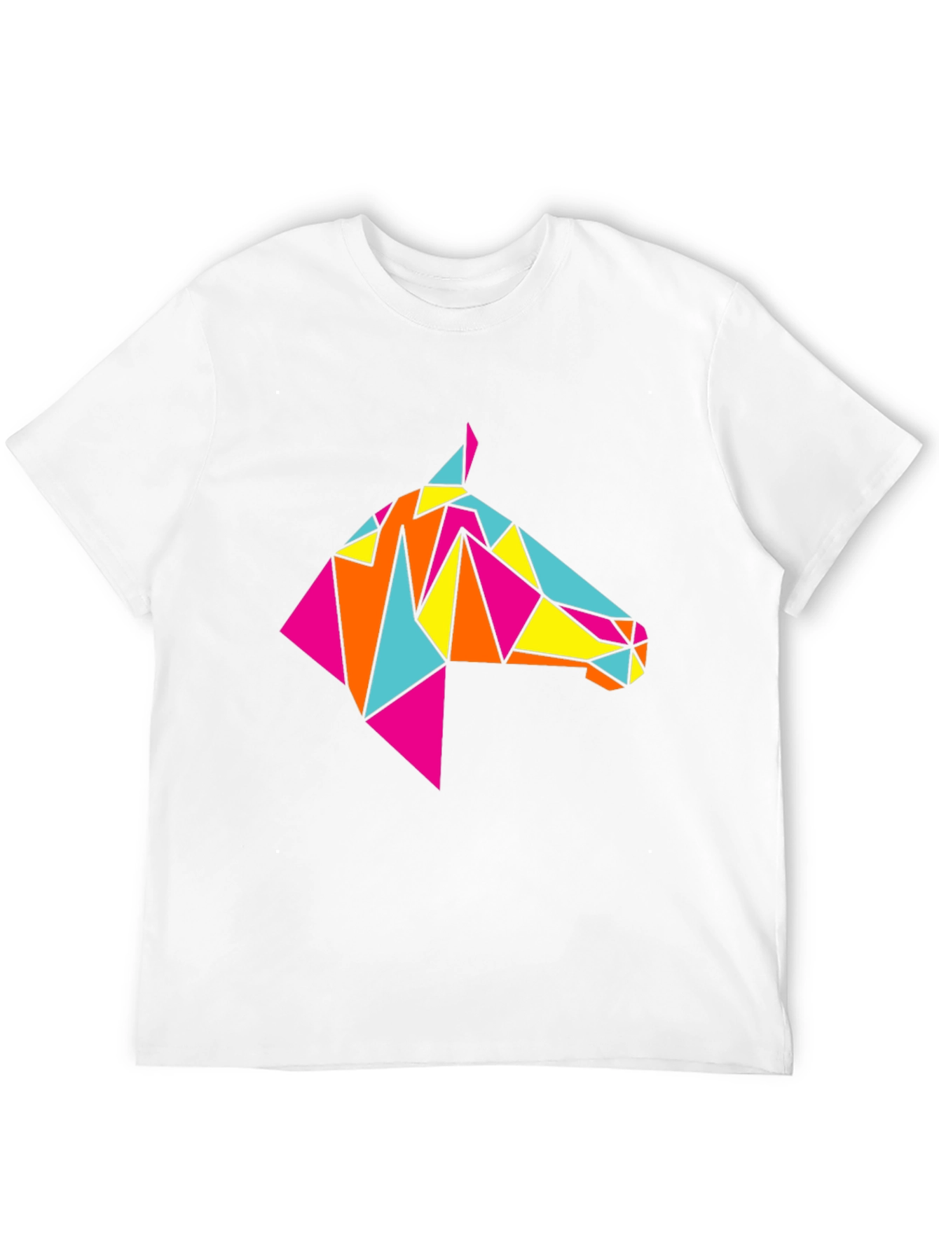 Geometric Horse Tee - Stylish Black Graphic T-Shirt