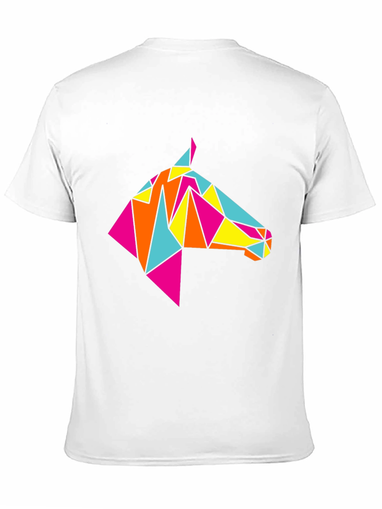 Geometric Horse Tee - Stylish Black Graphic T-Shirt