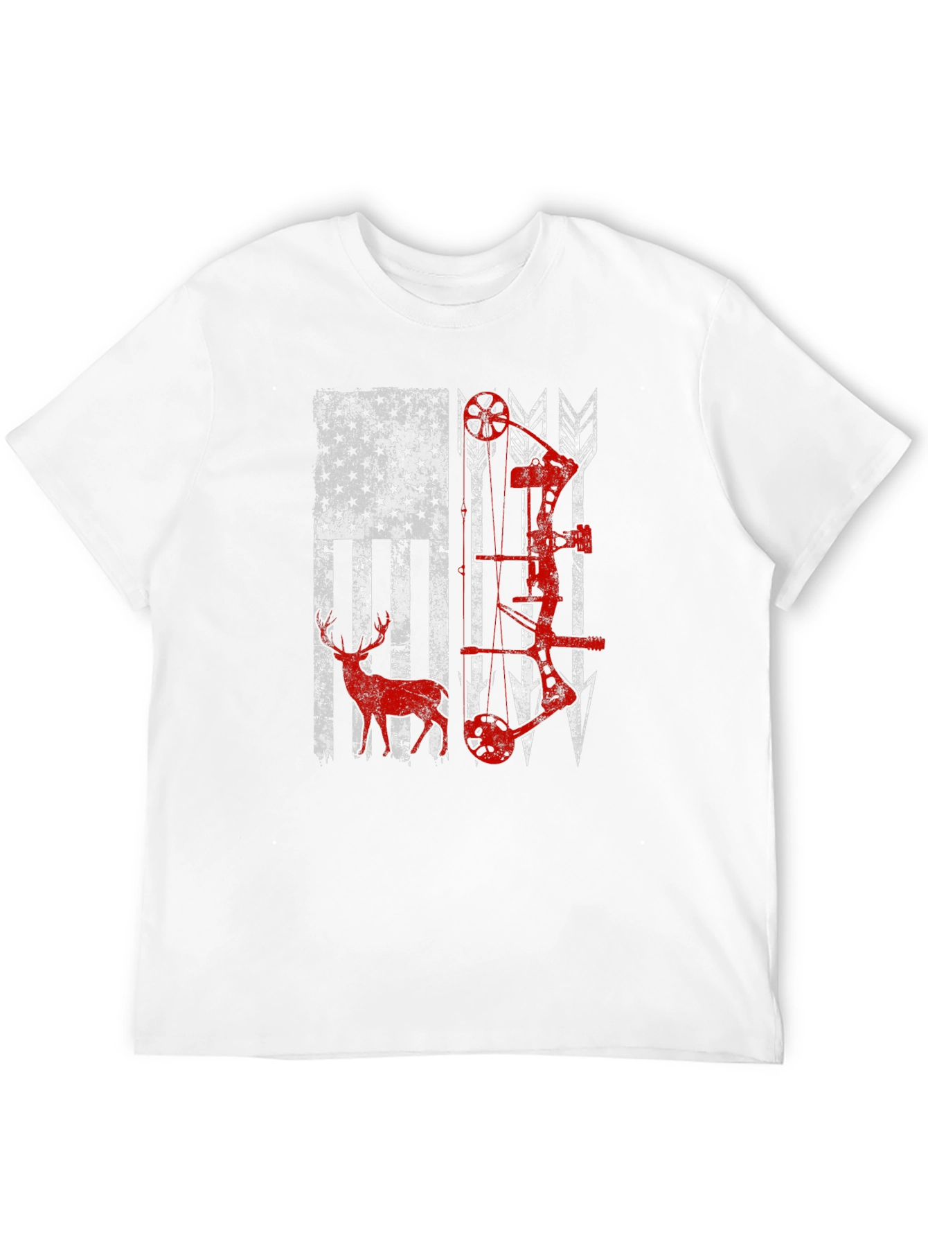 American Flag Deer & Bow Hunting T-Shirt