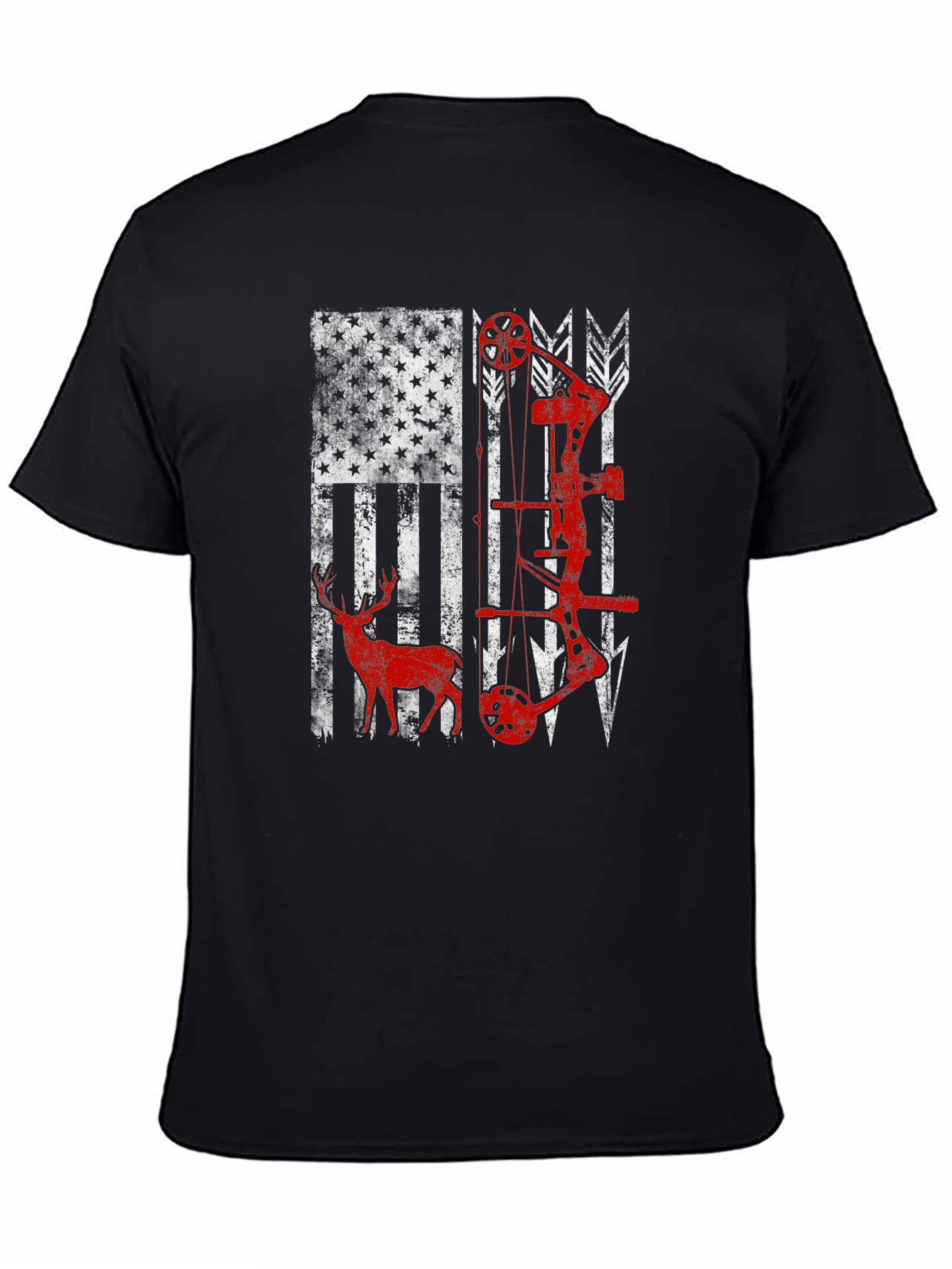 American Flag Deer & Bow Hunting T-Shirt