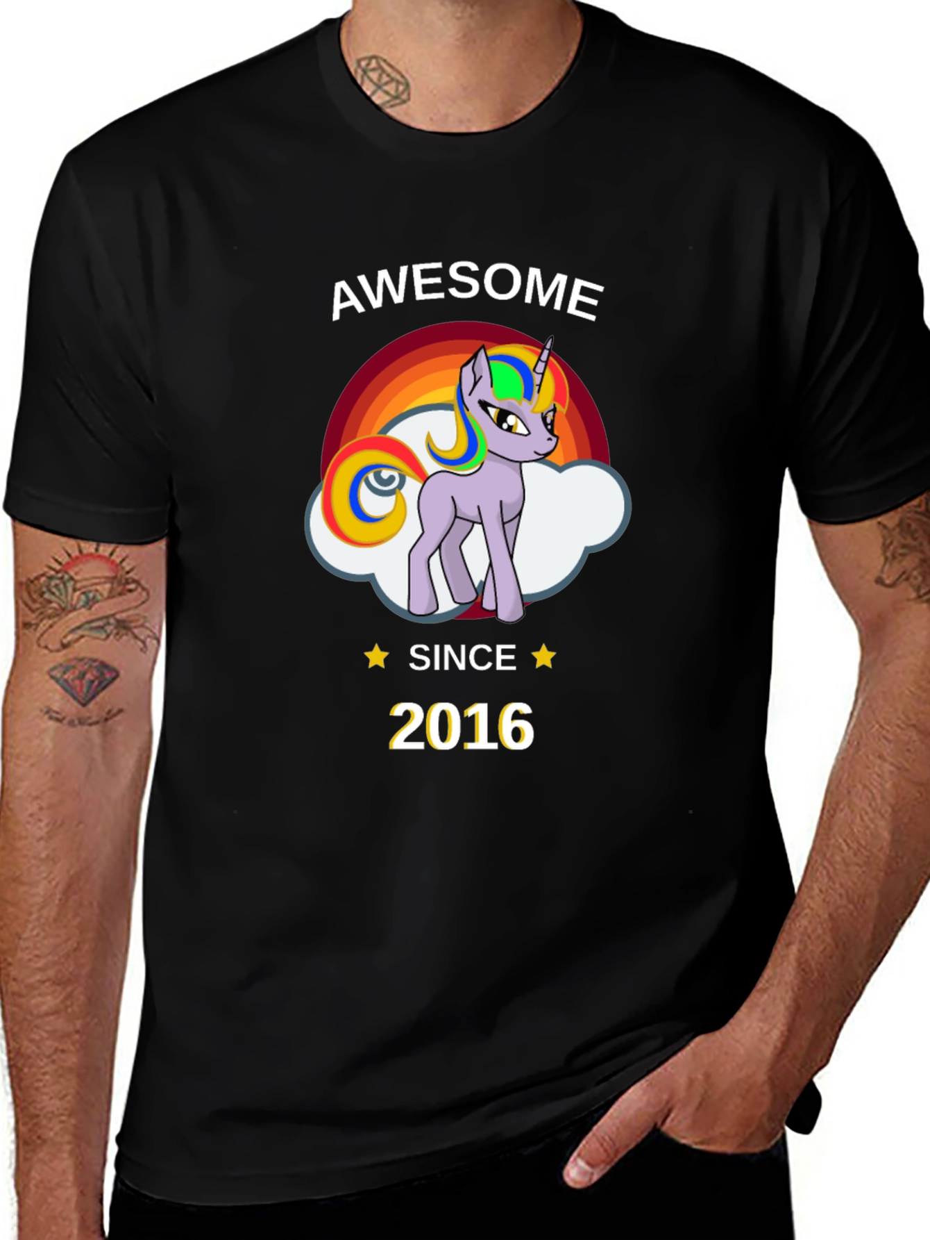 Awesome Since 2016 Unicorn Graphic T-Shirt