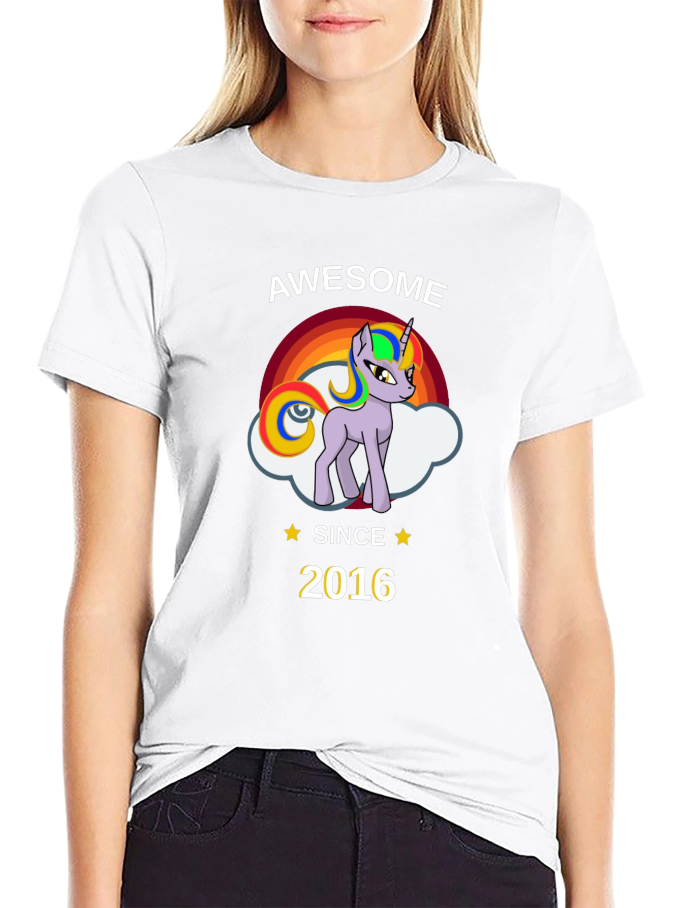 Awesome Since 2016 Unicorn Graphic T-Shirt