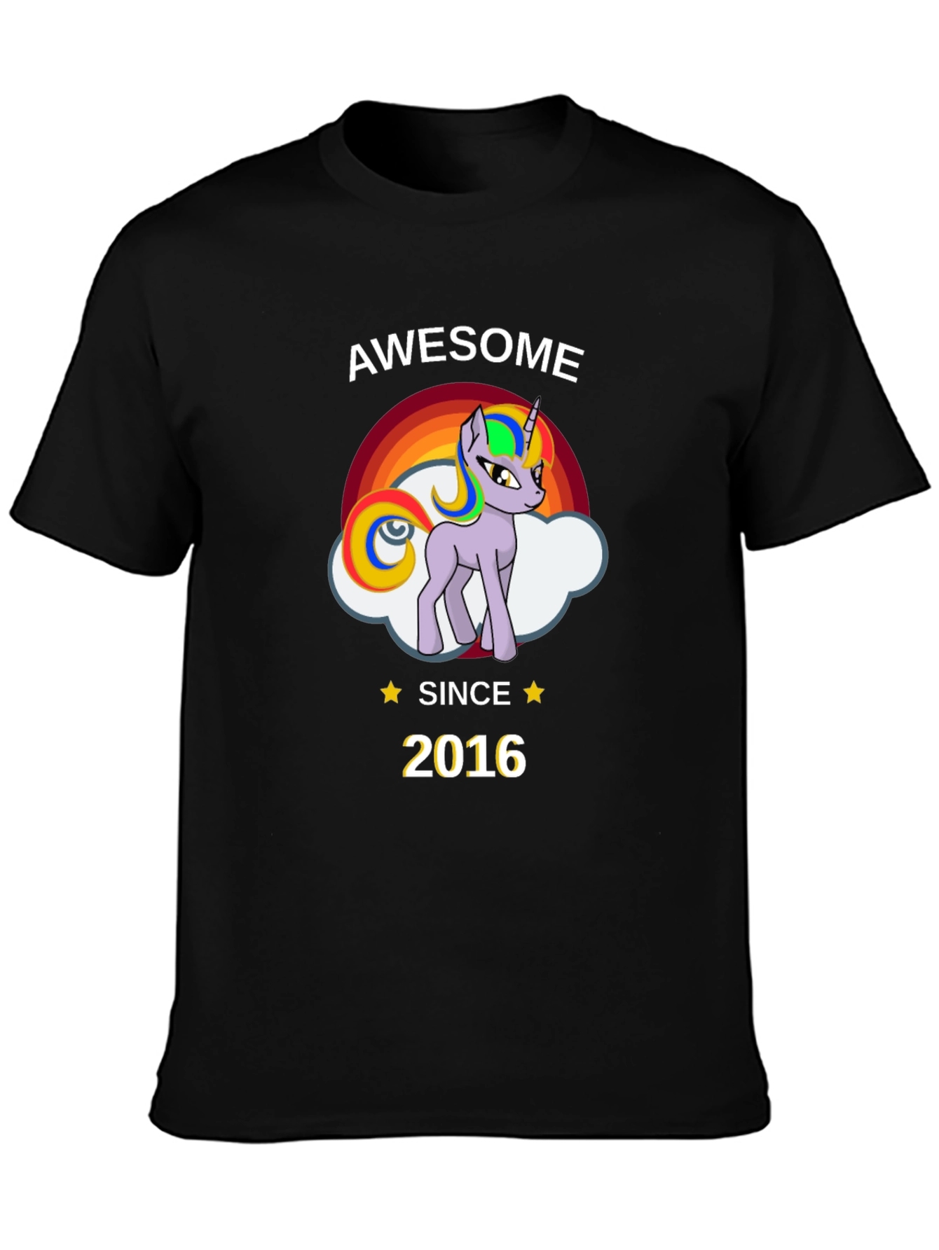 Awesome Since 2016 Unicorn Graphic T-Shirt
