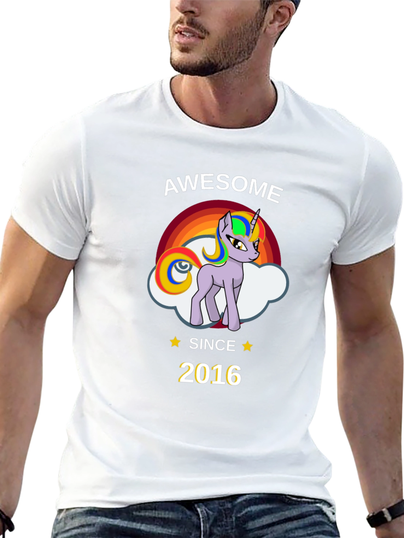 Awesome Since 2016 Unicorn Graphic T-Shirt
