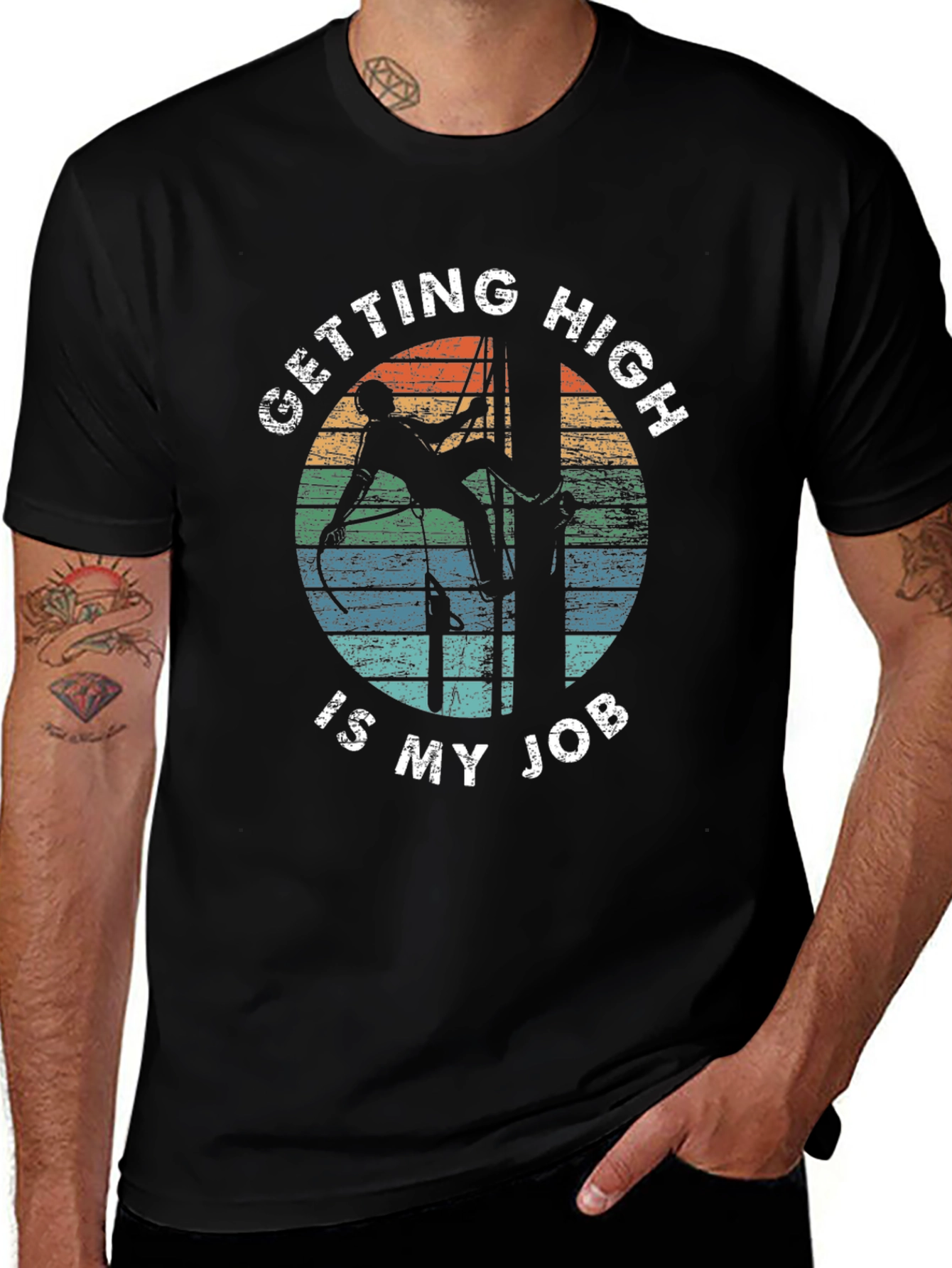 Getting High Is My Job Black T-Shirt