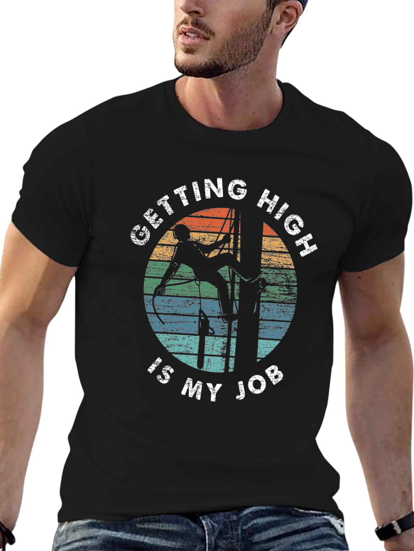 Getting High Is My Job Black T-Shirt