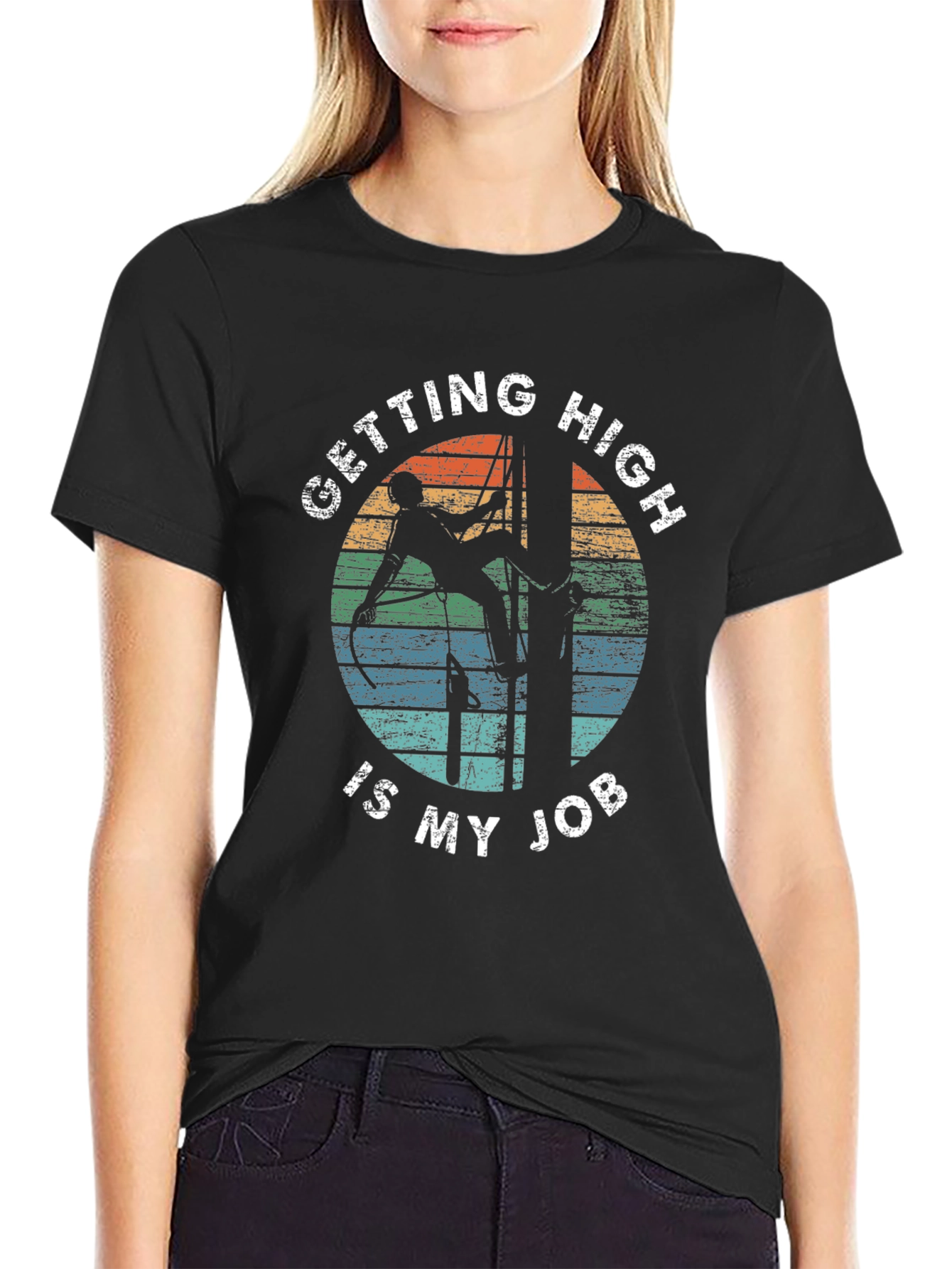 Getting High Is My Job Black T-Shirt