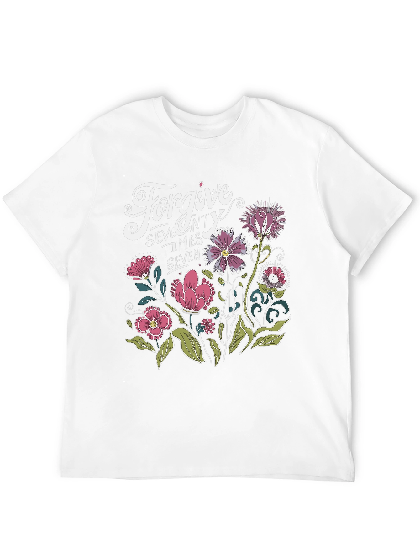 Forgive Seventy Times Seven Floral T-Shirt