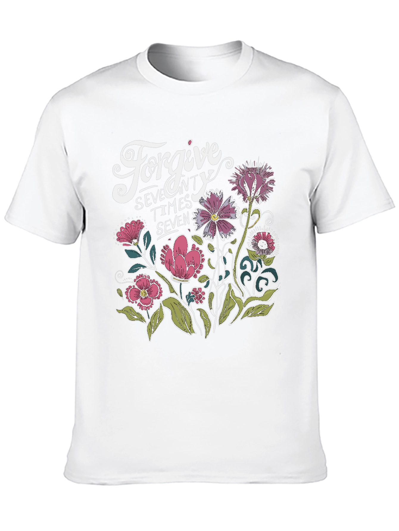 Forgive Seventy Times Seven Floral T-Shirt