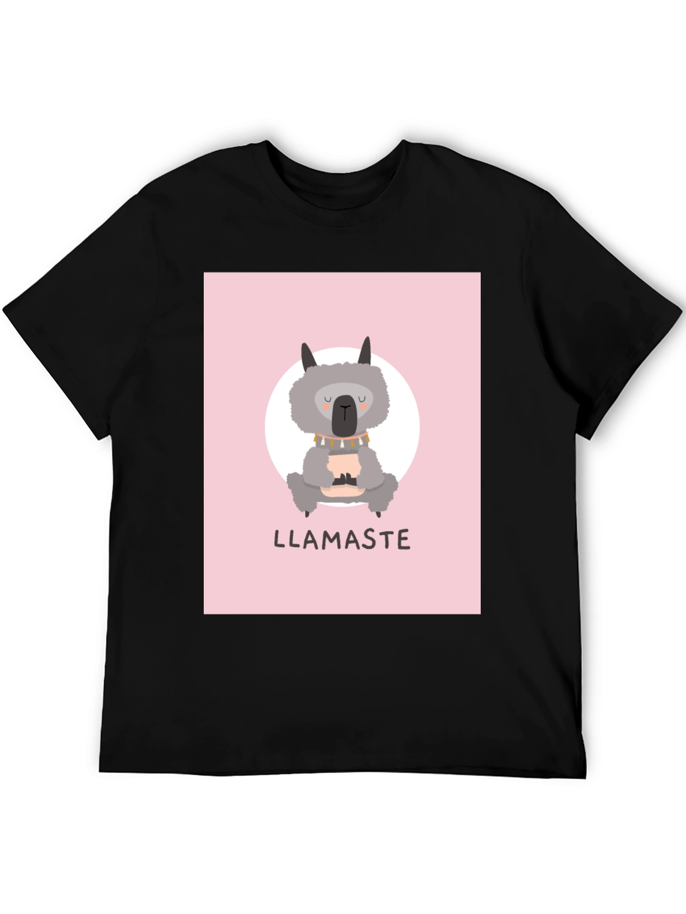 Llamaste Llama Yoga T-Shirt - Black Cotton Tee