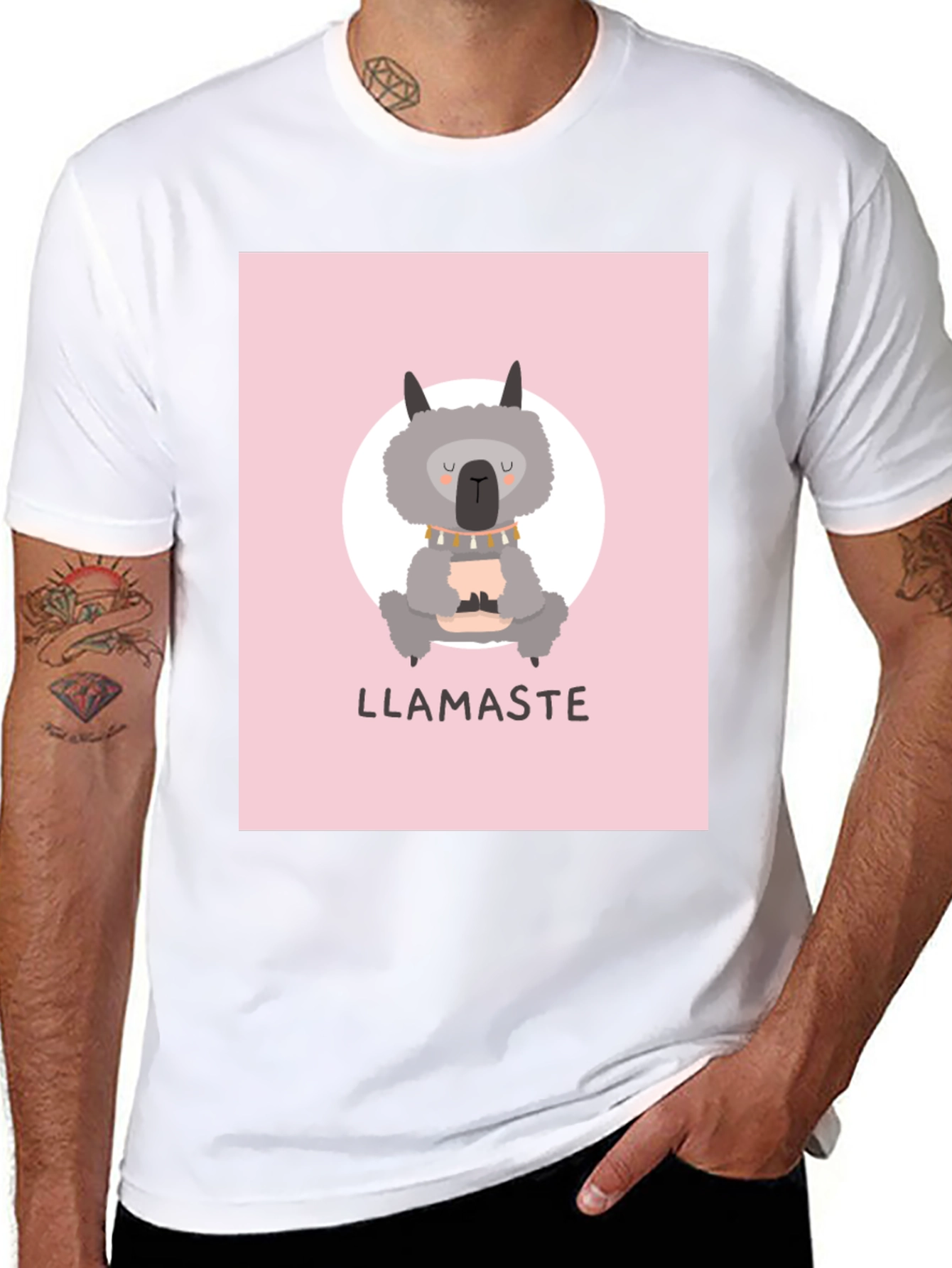 Llamaste Llama Yoga T-Shirt - Black Cotton Tee