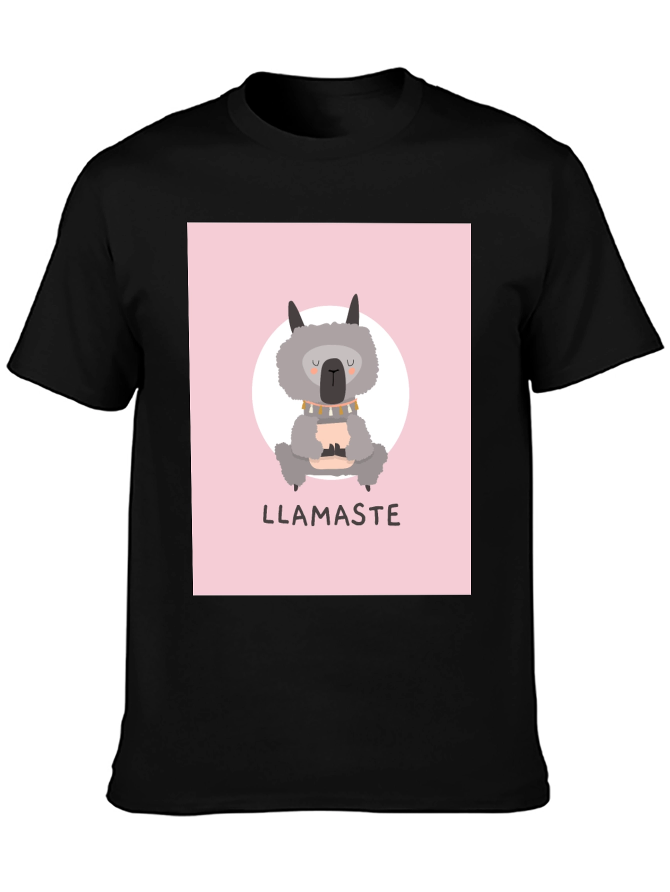 Llamaste Llama Yoga T-Shirt - Black Cotton Tee