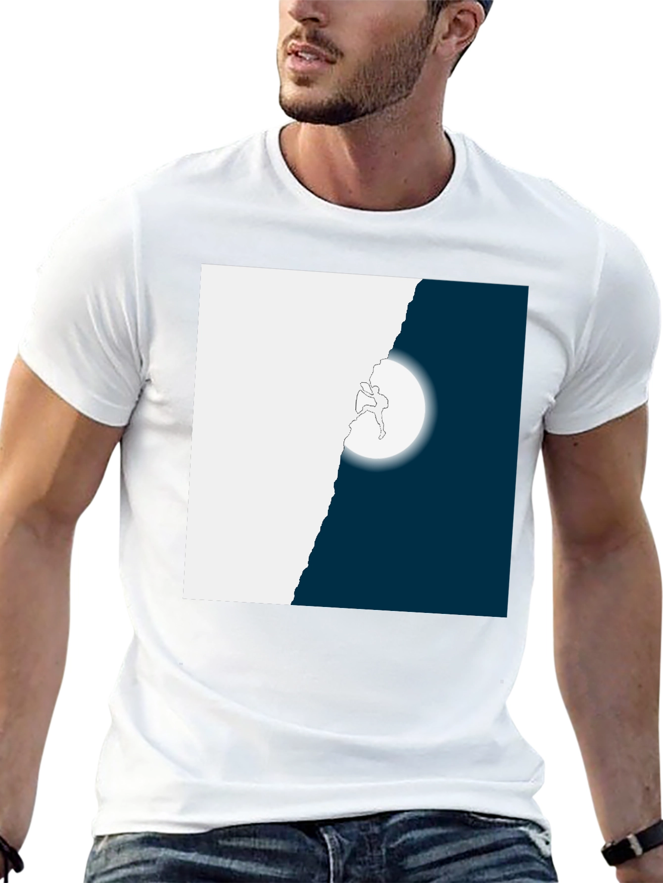 Climbing Moon Graphic Tee - Black