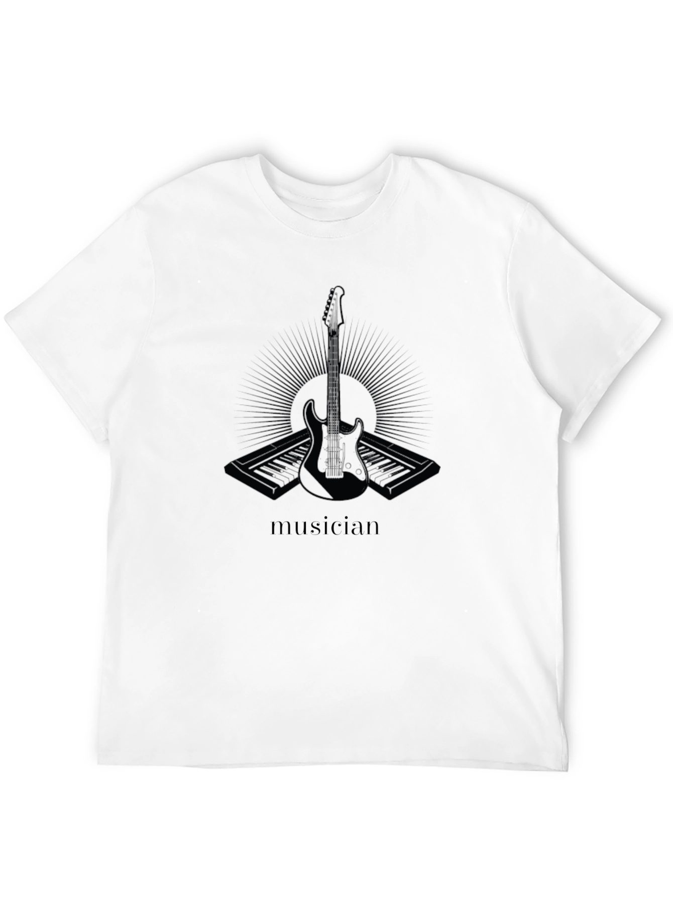 Musician Graphic Print Black T-Shirt