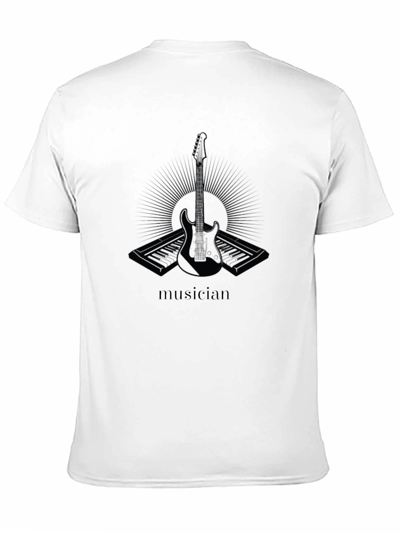 Musician Graphic Print Black T-Shirt