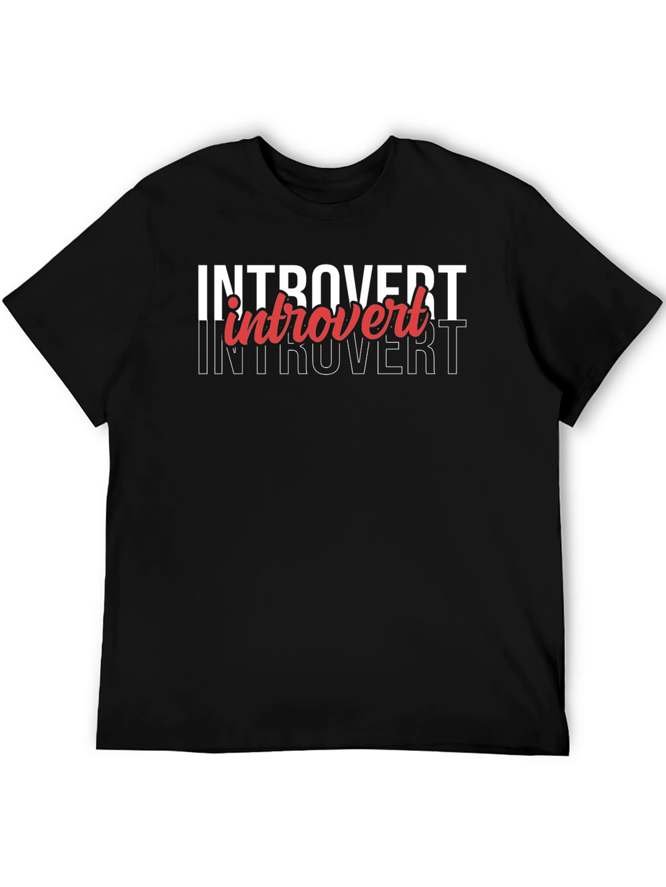 Introvert Graphic T-Shirt - Cool Black Tee