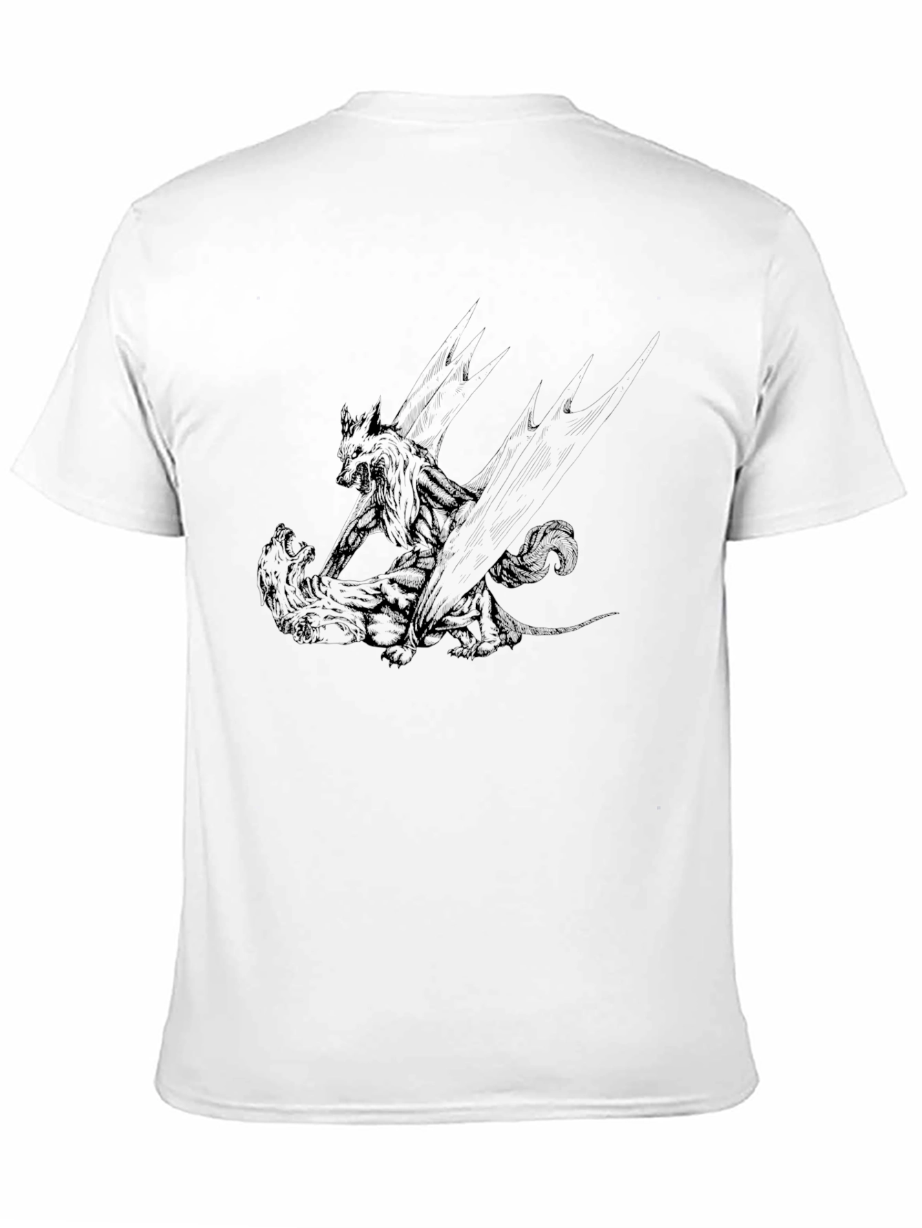 Black Graphic Tee: Wolf vs. Bear