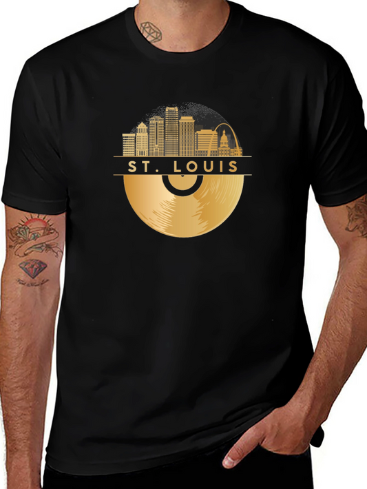 St. Louis Skyline Vinyl Record Graphic Tee